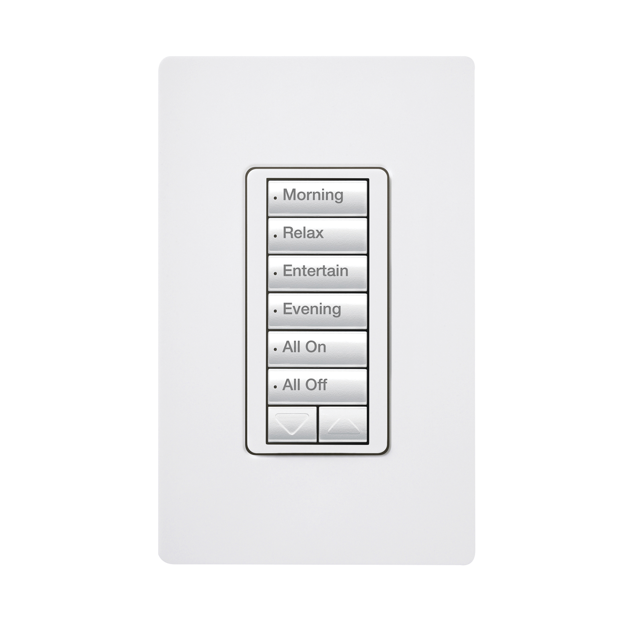 (RadioRA2) Teclado seetouch 6 botones, 2 botones subir/bajar, programe escenas diferentes en cada botÃ³n.