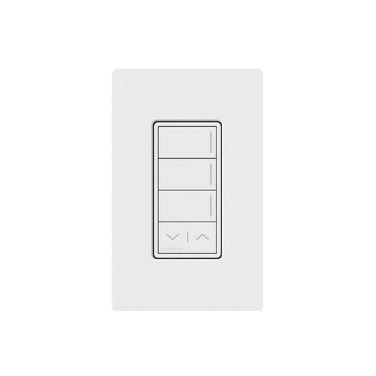 (RadioRa3) Botonera Sunnata Blanco 3 escenas y 2 botones subir/bajar para Radio RA3, programe escenas diferentes en cada botÃ³n.
