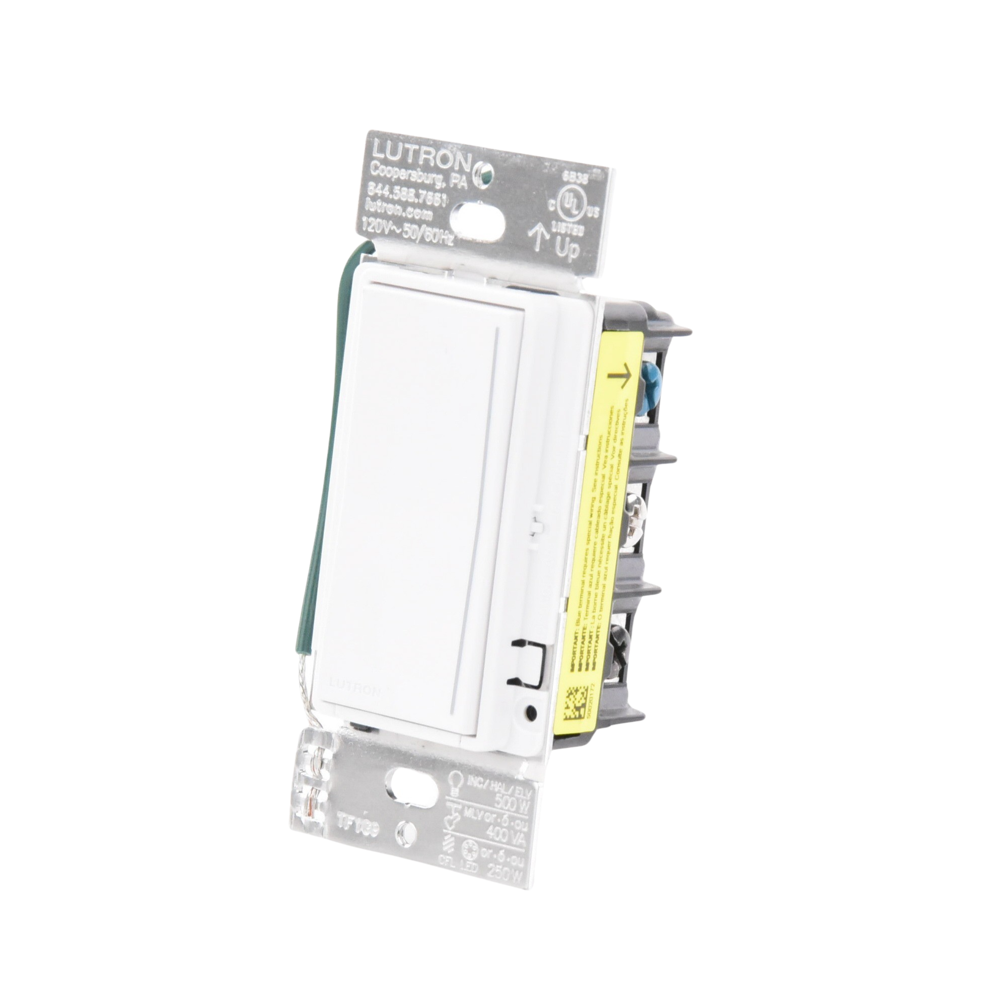 (RadioRa3) Atenuador  tÃ¡ctil SUNNATA Dimmer PRO color blanco mate para linea Radio Ra3, el cable neutro es opcional 250W LED / CFL