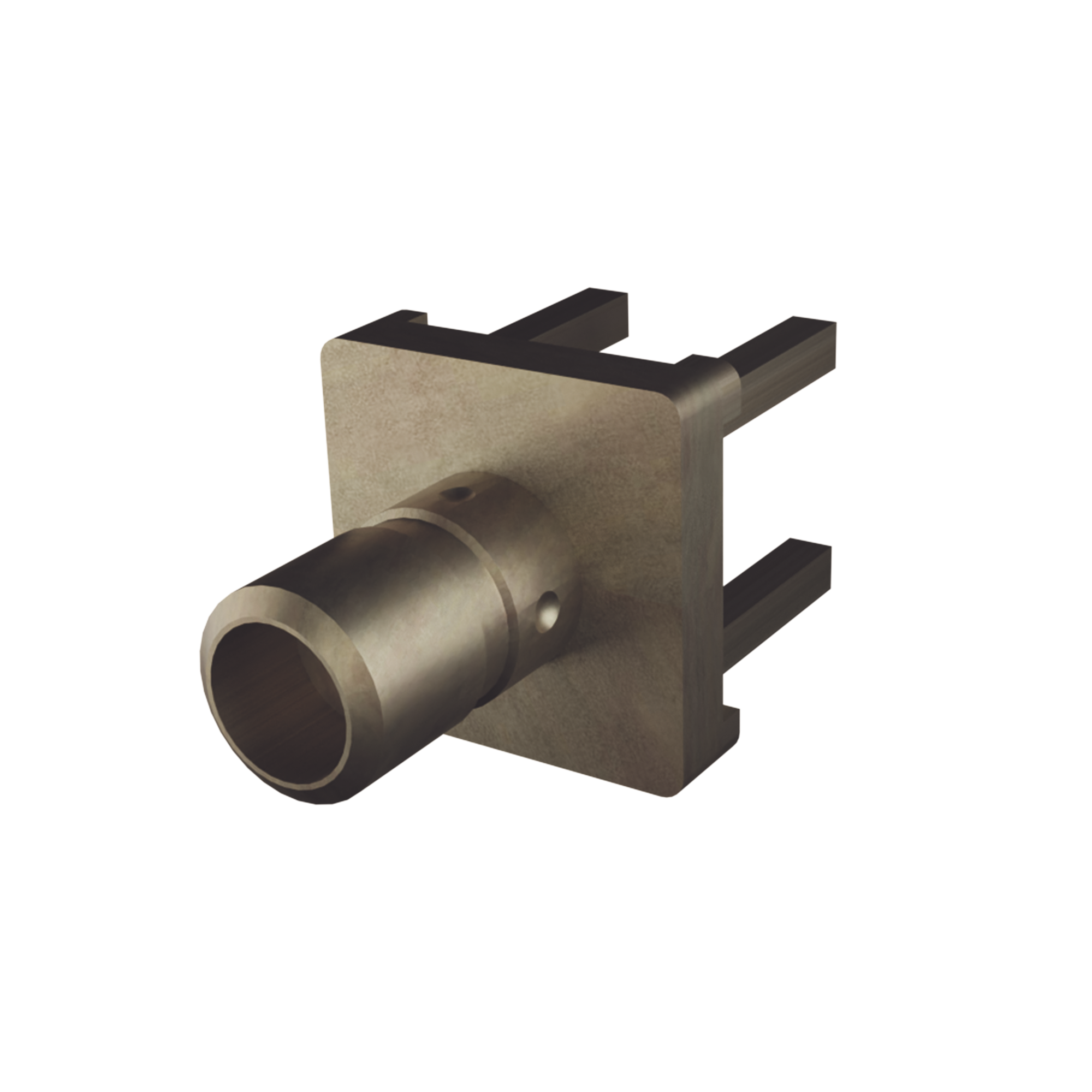 Conector Mini SMB Hembra (PIN Macho) 75 Ohm, Montaje Vertical para PCB, Oro/ Oro/ TeflÃ³n.