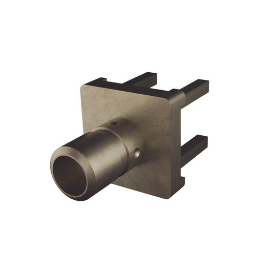 Conector Mini SMB Hembra (PIN Macho) 75 Ohm, Montaje Vertical para PCB, Oro/ Oro/ TeflÃ³n.