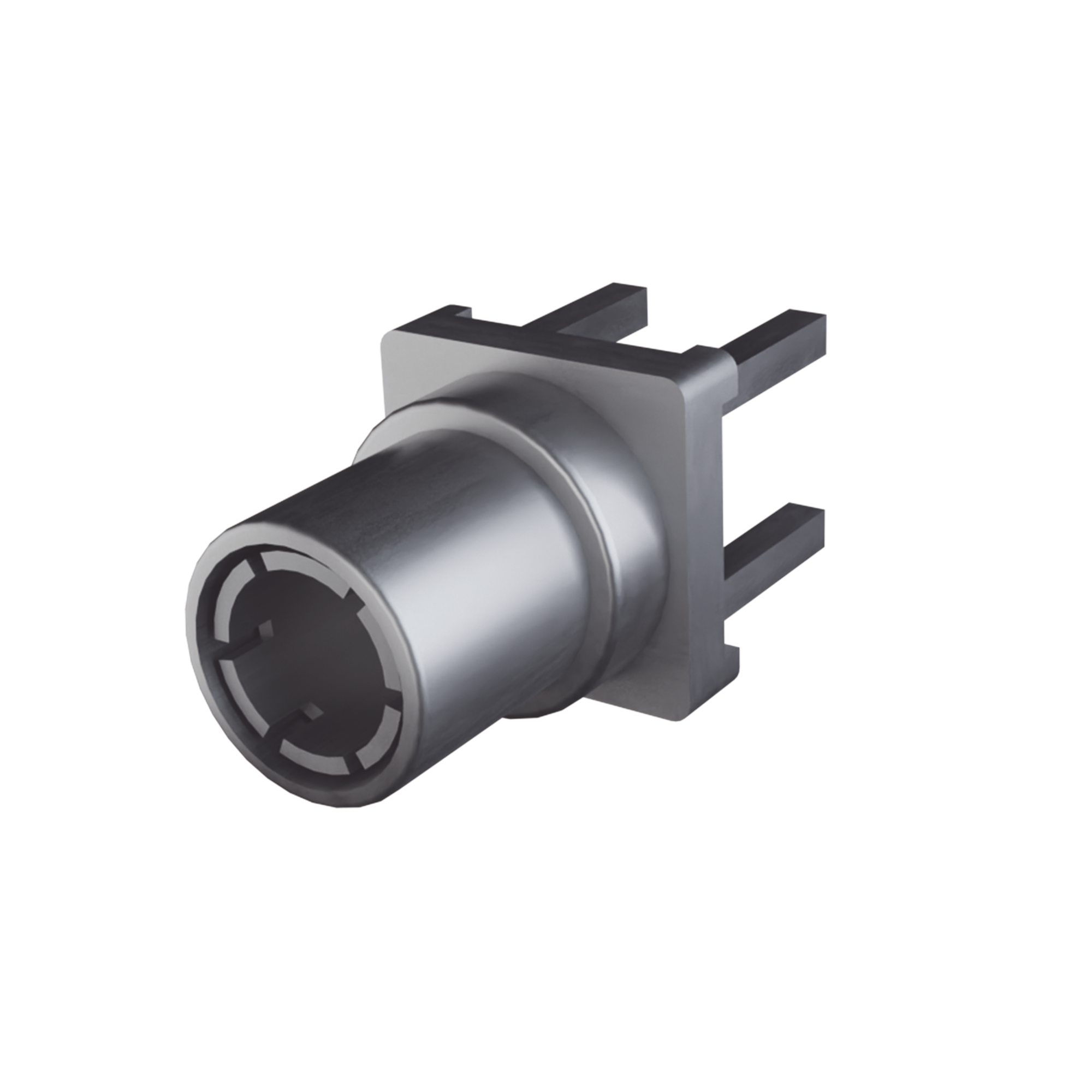 Conector Mini SMB Macho (PIN Hembra) Montaje Vertical para PCB, 75 Ohm, Oro/ Oro/ TeflÃ³n.