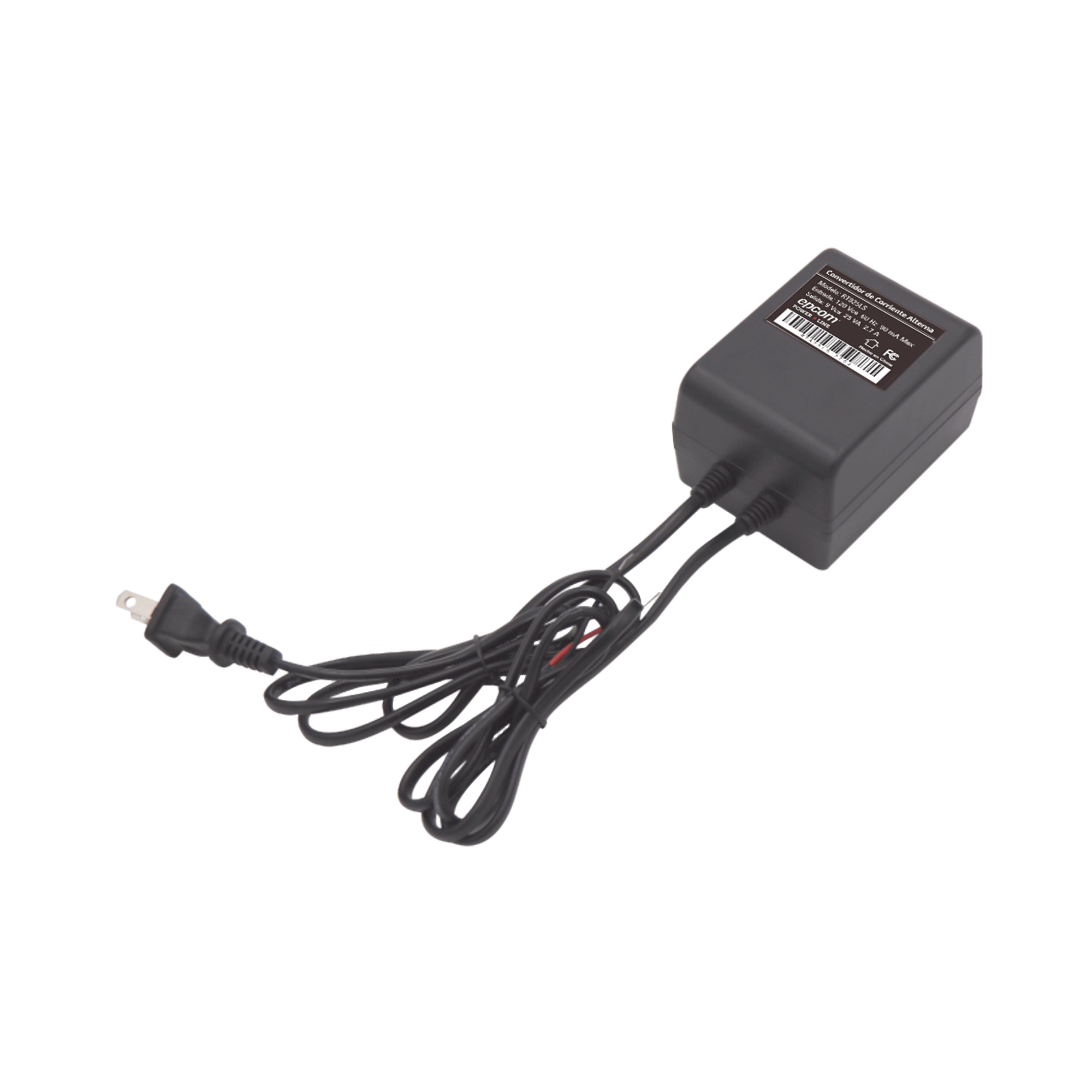 9 Vca / 2.7 A / 25 VA / Transformador / Voltaje de entrada 120 Vca / Para Usos MÃºltiples / Video Vigilancia, Acceso, Asistencia, Alarmas, Bocinas, Etc.