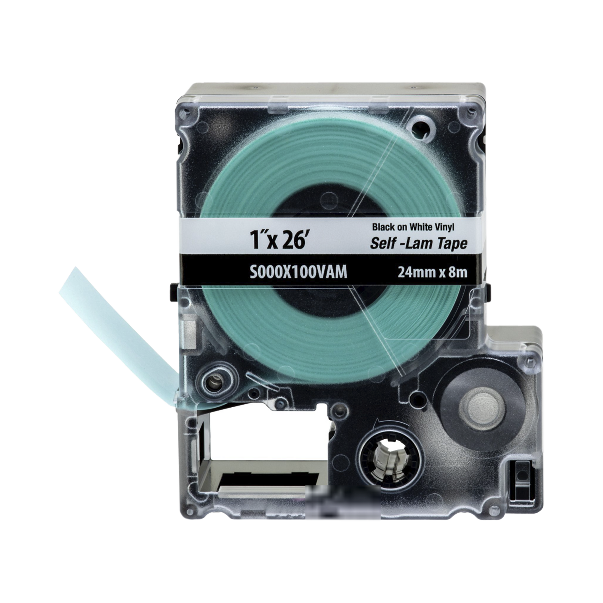 Casete de Etiquetas Autolaminadas de Cinta Continua, de 24 (1 in) mm de Ancho, 8 m de Largo, Para Cables de 2.5 a 5.1 mm (10 - 12 AWG) de DiÃ¡metro, Color Blanco