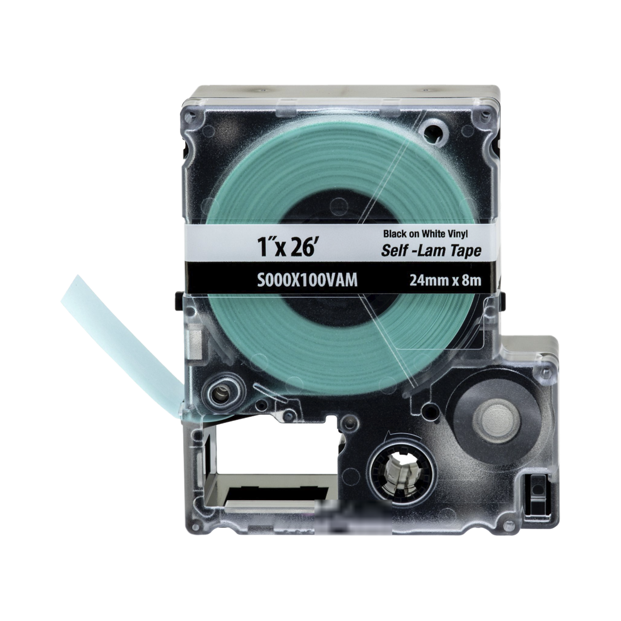 Casete de Etiquetas Autolaminadas de Cinta Continua, de 24 (1 in) mm de Ancho, 8 m de Largo, Para Cables de 2.5 a 5.1 mm (10 - 12 AWG) de DiÃ¡metro, Color Blanco