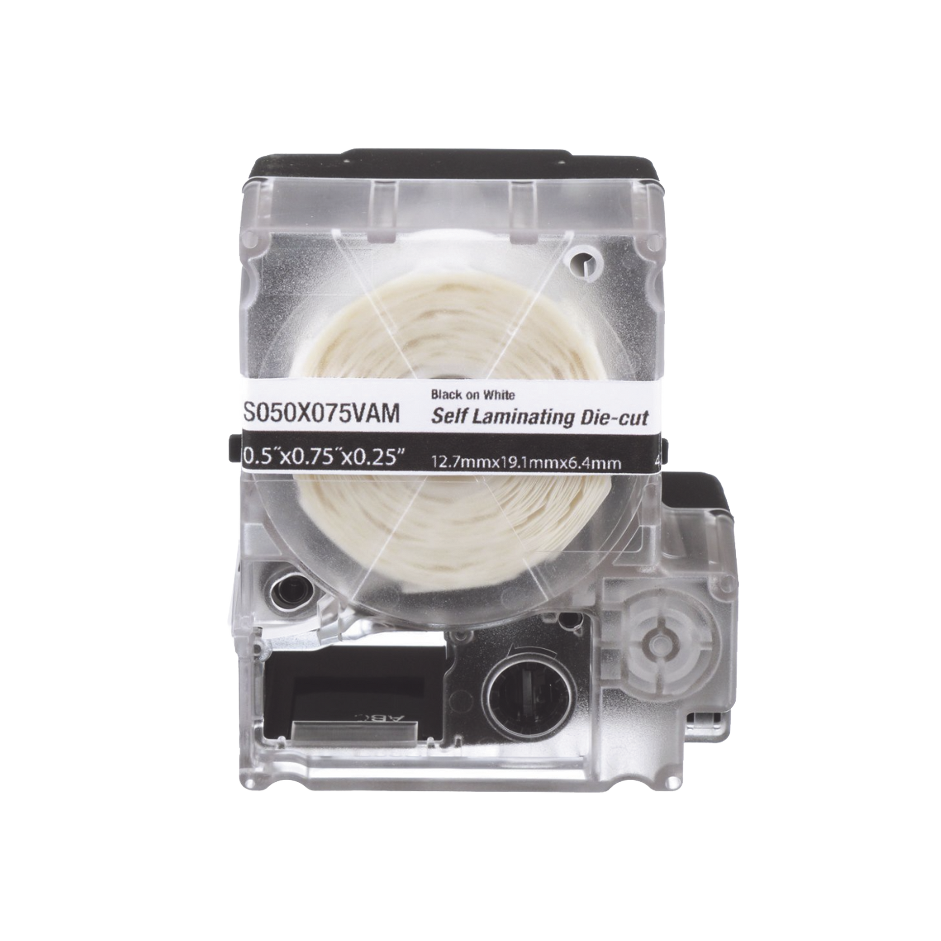 Casete de 200 Etiquetas Autolaminadas de 12.7 x 31.8 mm, para Cables de 3.1 a 7 mm de DiÃ¡metro, Ãrea de ImpresiÃ³n Color Blanco