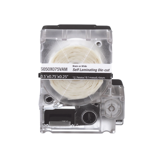 Casete de 200 Etiquetas Autolaminadas de 25.4 x 38.1 mm, para Cables de 3.1 a 7 mm de DiÃ¡metro, Ãrea de ImpresiÃ³n Color Blanco