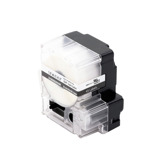 Casete de 45 Etiquetas Autolaminadas de 25.4 x 165.1 mm, para Cables de 4 a 8.1 mm de DiÃ¡metro, Ãrea de ImpresiÃ³n Color Blanco