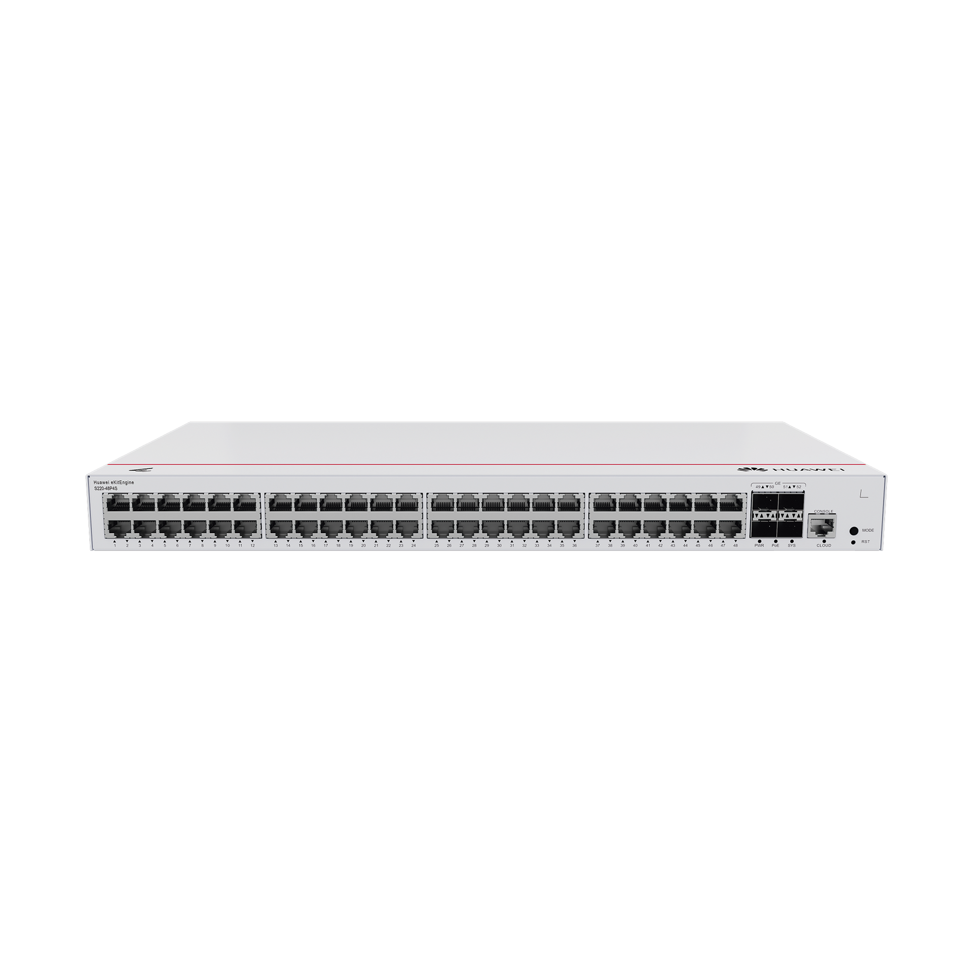 Switch de Acceso Gigabit Administrable PoE Capa 2 / 48 puertos 10/100/1000 Mbps (PoE) / 4 Puertos 1GE SFP Uplink / ERPS / IMGP Snooping / DHCP Snooping / PoE Perpetuo / 380W / AdministraciÃ³n Nube Gratis