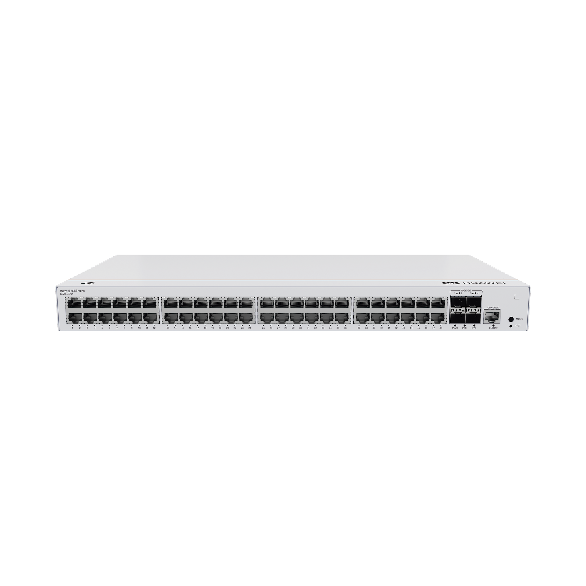 Switch de Acceso Gigabit Administrable PoE Capa 2 / 48 puertos 10/100/1000 Mbps (PoE) / 4 Puertos 10GE SFP+ Uplink / ERPS / IMGP Snooping / DHCP Snooping / PoE Perpetuo / 380W / AdministraciÃ³n Nube Gratis