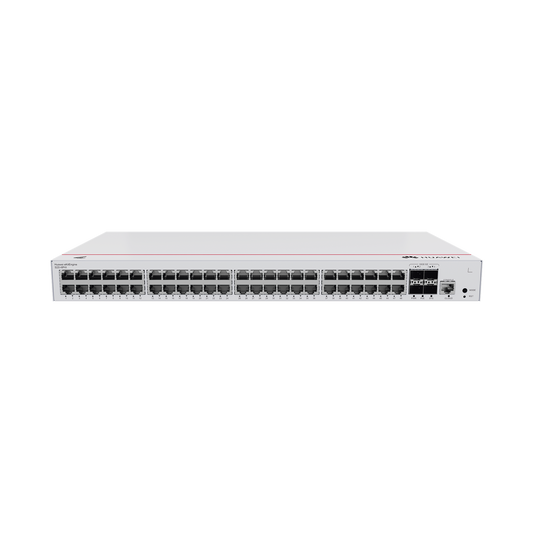 Switch de Acceso Gigabit Administrable PoE Capa 2 / 48 puertos 10/100/1000 Mbps (PoE) / 4 Puertos 10GE SFP+ Uplink / ERPS / IMGP Snooping / DHCP Snooping / PoE Perpetuo / 380W / AdministraciÃ³n Nube Gratis