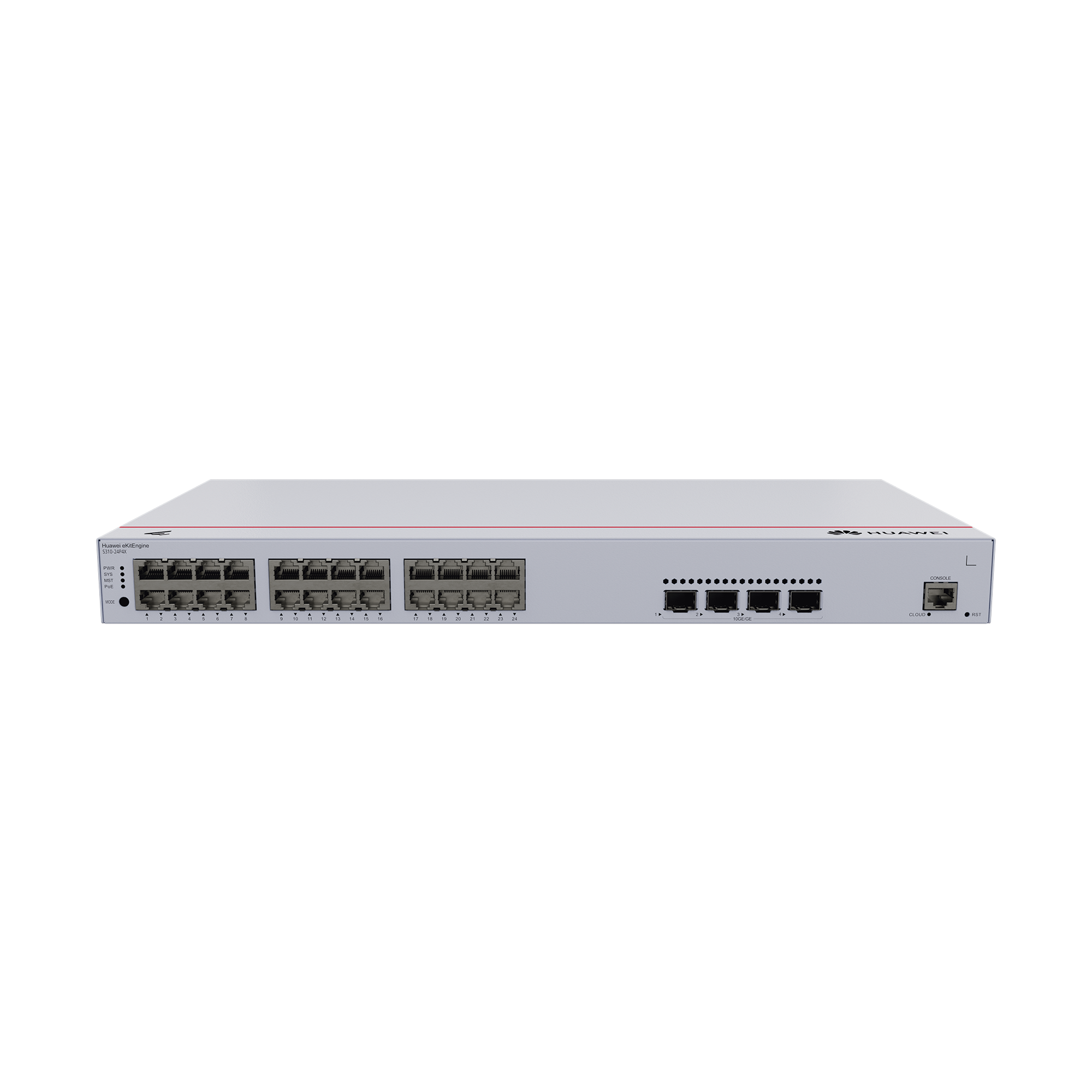Switch de DistribuciÃ³n/Core Gigabit Administrable PoE Capa 3 / 24 puertos 10/100/1000 Mbps (PoE) / 4 Puertos 10GE SFP+ Uplink / ERPS / Rutas EstÃ¡ticas / iStack / PoE Perpetuo / 400W / AdministraciÃ³n Nube Gratis