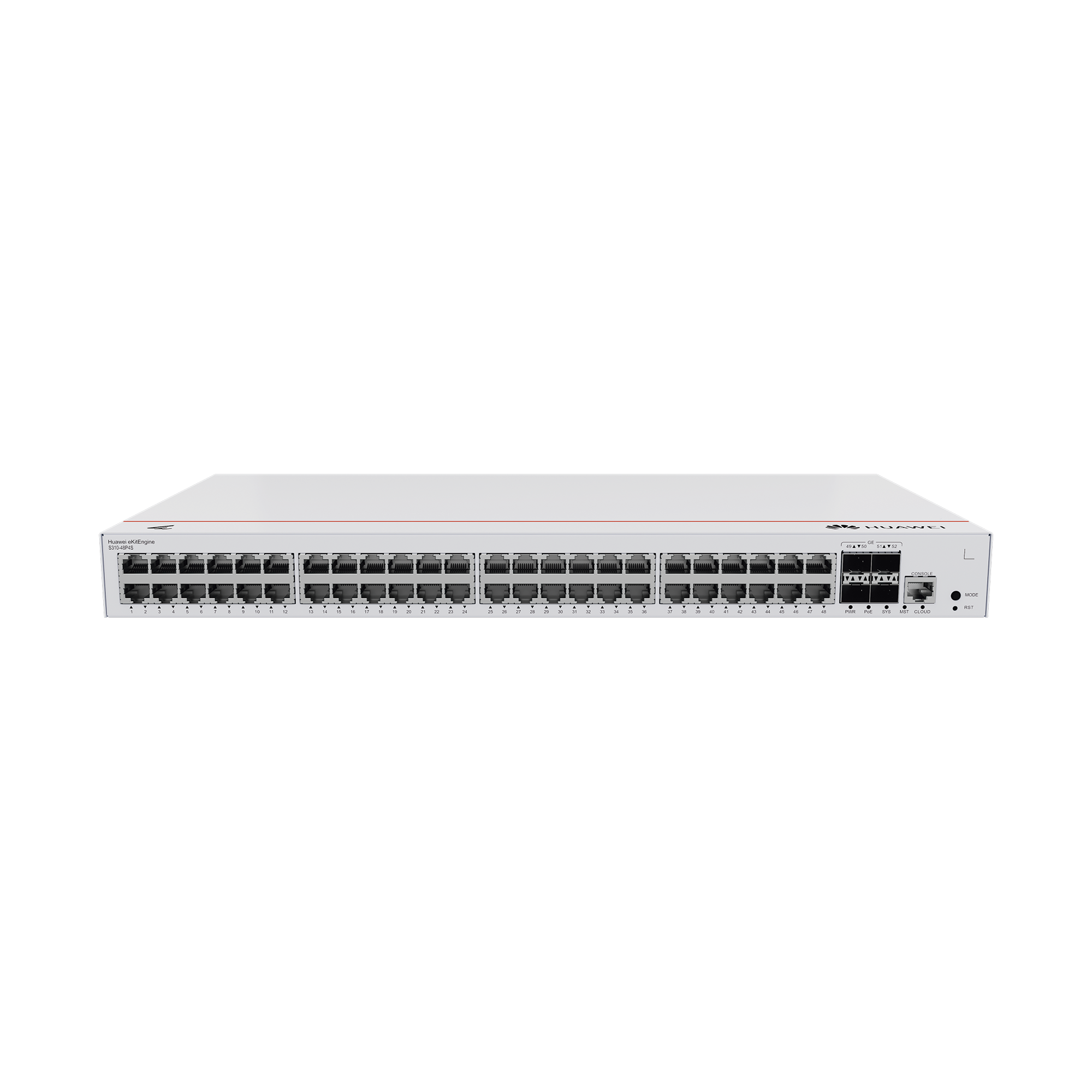 Switch de DistribuciÃ³n/Core Gigabit Administrable PoE Capa 3 / 48 puertos 10/100/1000 Mbps (PoE) / 4 Puertos 1GE SFP Uplink / ERPS / Rutas EstÃ¡ticas / iStack / PoE Perpetuo / 380W / AdministraciÃ³n Nube Gratis