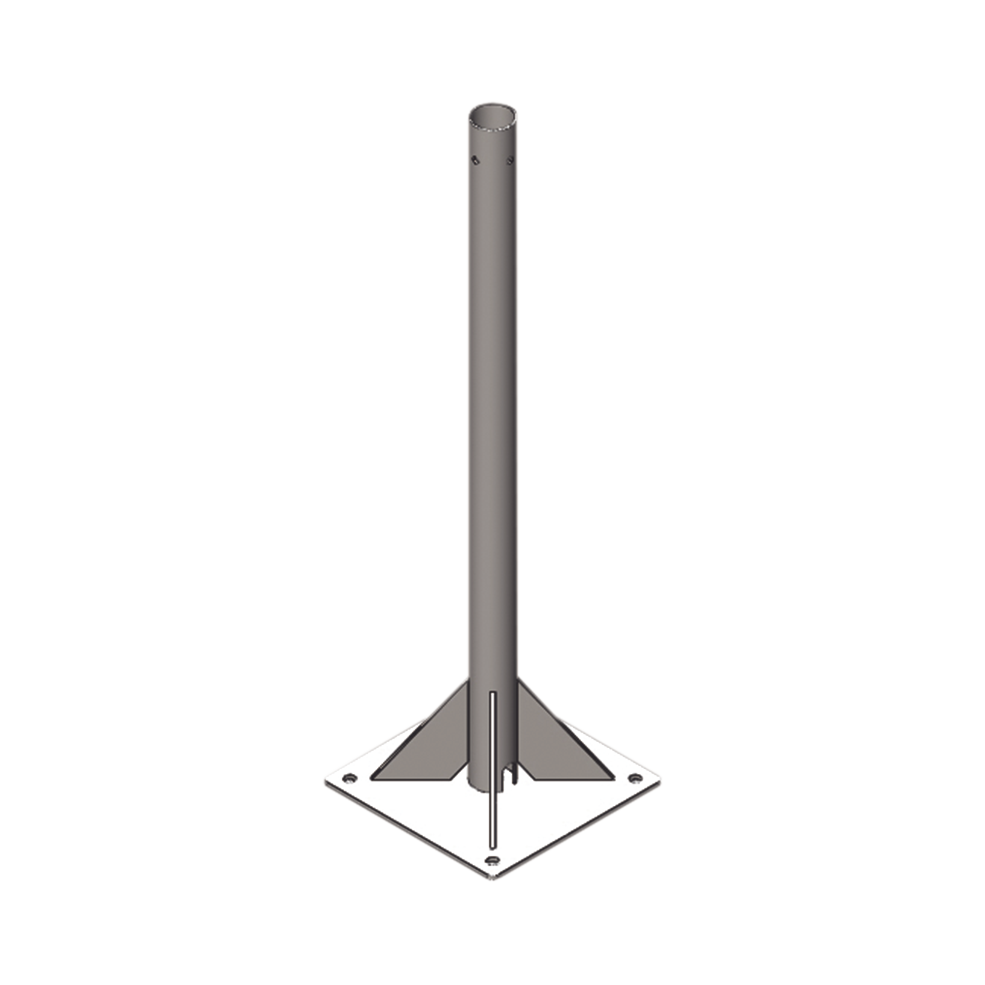 MÃ¡stil de 2 metros, de 2" de DiÃ¡metro, con Opresor, Base Soldada . Galvanizado por InmersiÃ³n en Caliente.
