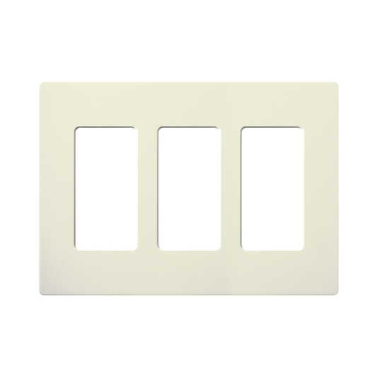 Placa de pared 3 espacios, color blanco, para atenuador (dimmer), switch Ã³ control remoto PICO inalÃ¡mbrico.