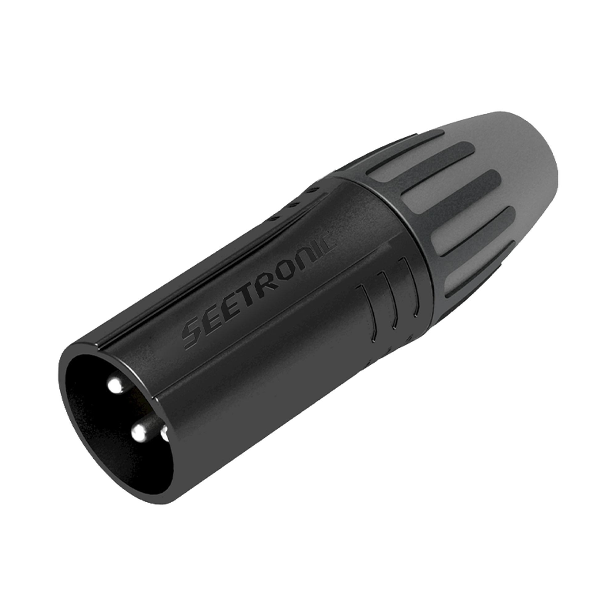XLR conector de cable macho, carcasa enchapada en negro, contactos enchapados en plata