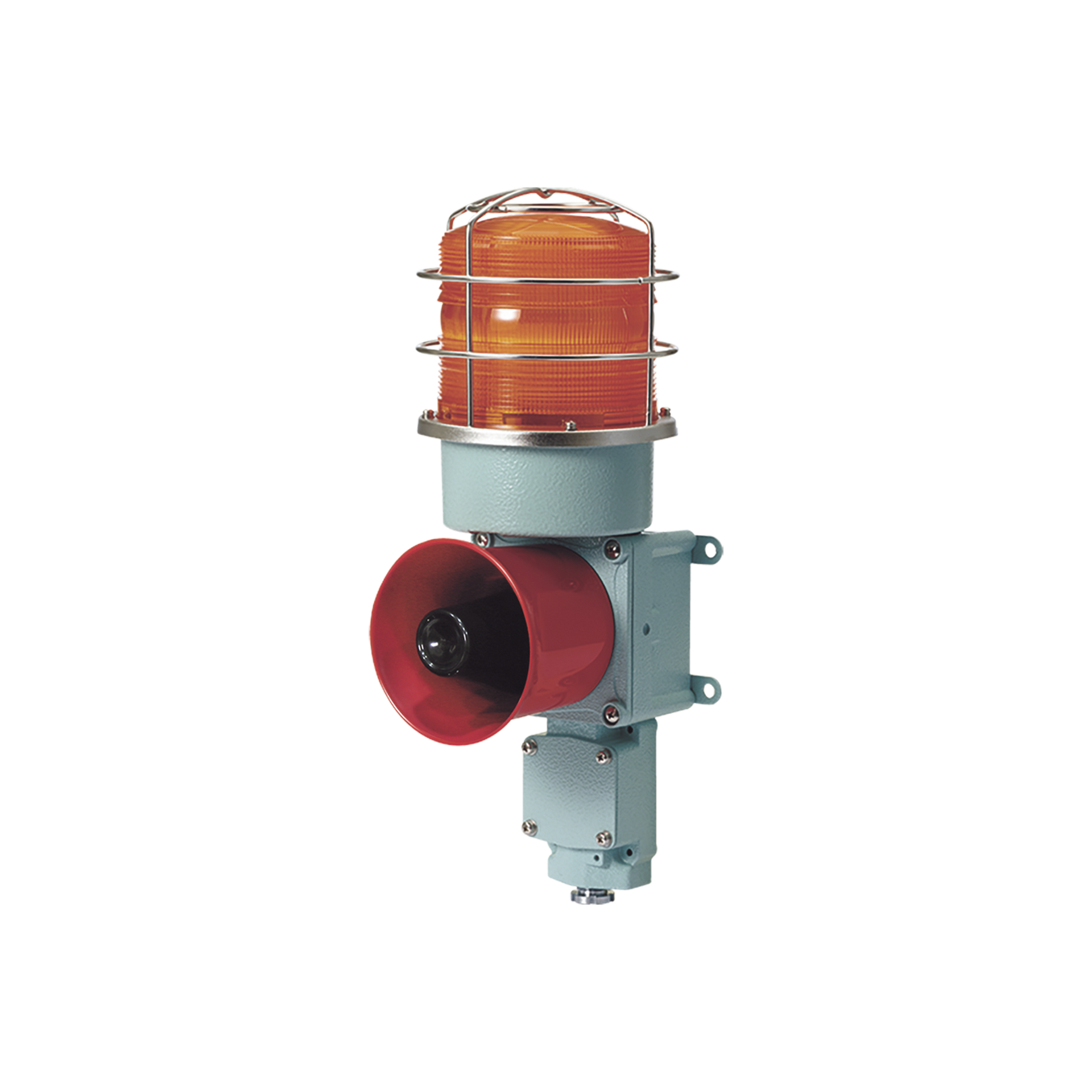 CombinaciÃ³n de baliza LED color Ãmbar con sirena electrÃ³nica para aplicaciones de la industria pesada  mÃ¡x.120 dB a 120 VCA