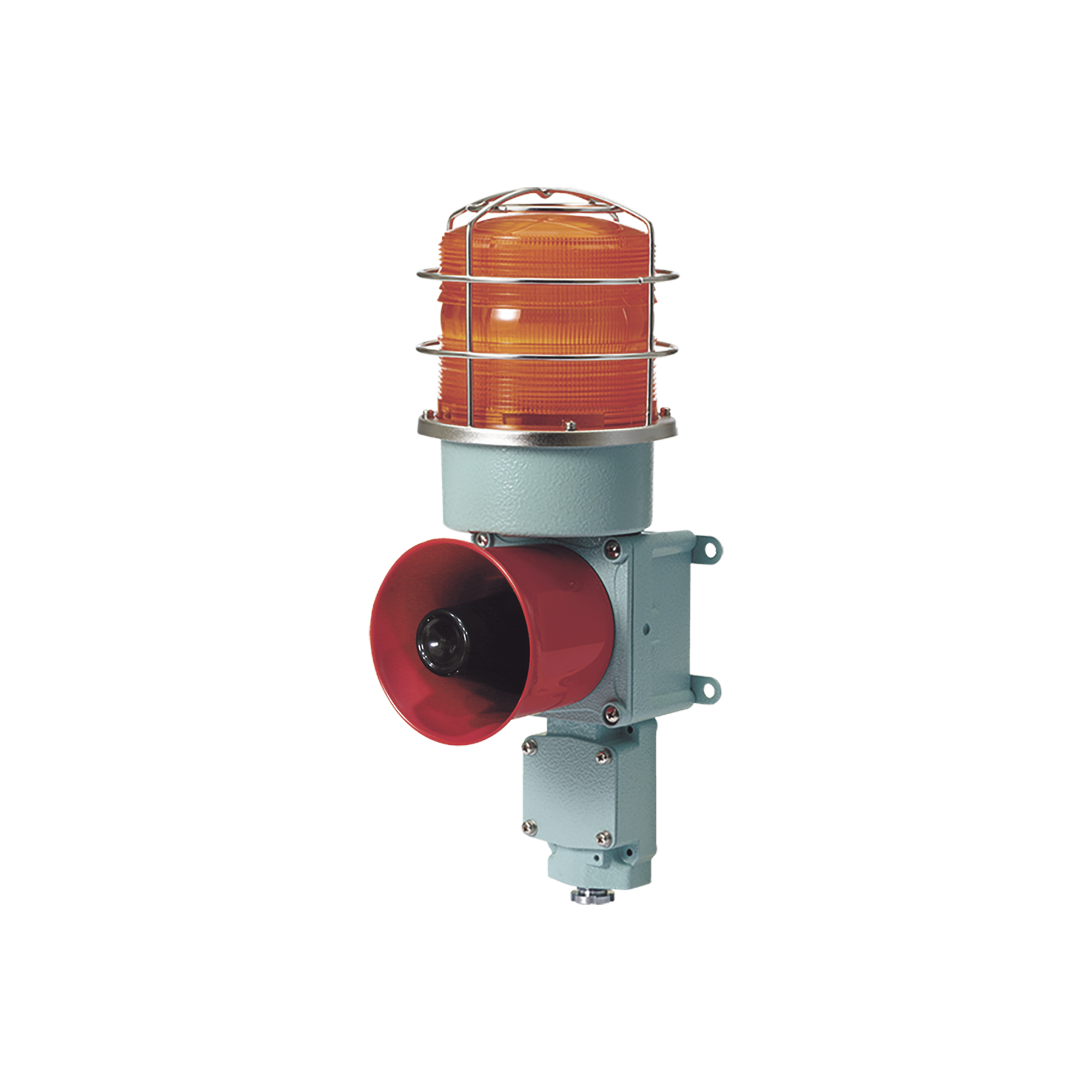 CombinaciÃ³n de baliza LED color Ãmbar con sirena electrÃ³nica para aplicaciones de la industria pesada  mÃ¡x.120 dB a 120 VCA