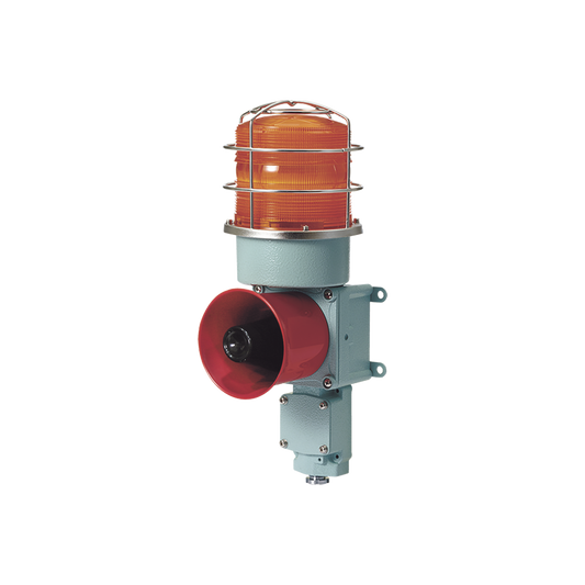 CombinaciÃ³n de baliza LED color Ãmbar con sirena electrÃ³nica para aplicaciones de la industria pesada  mÃ¡x.120 dB a 120 VCA
