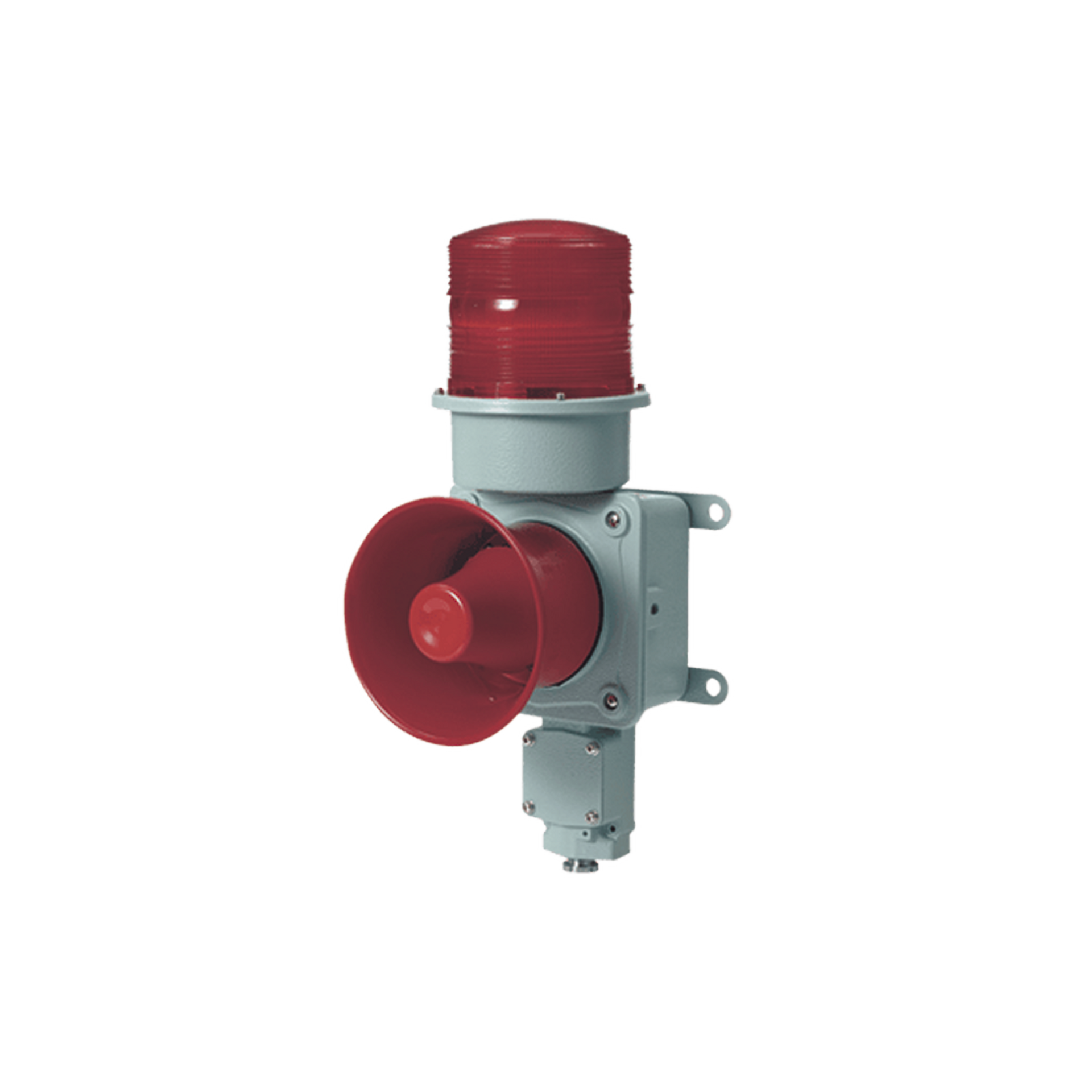 CombinaciÃ³n de baliza LED color roja con sirena electrÃ³nica para aplicaciones de la industria pesada  mÃ¡x.114 dB a 220 VCA