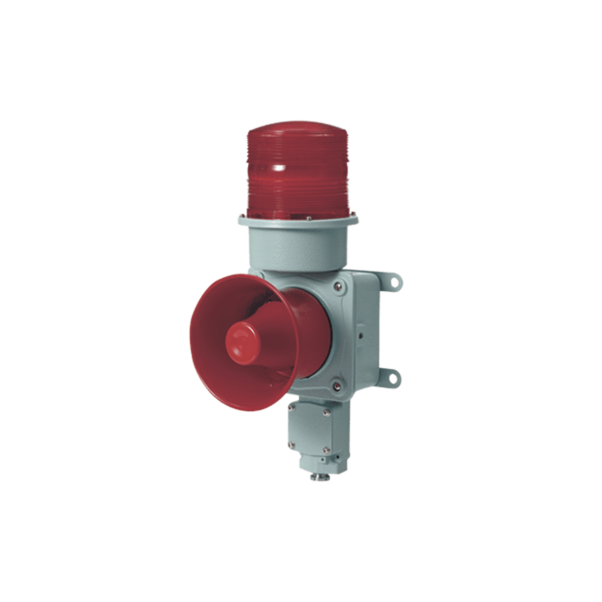 CombinaciÃ³n de baliza LED color roja con sirena electrÃ³nica para aplicaciones de la industria pesada  mÃ¡x.114 dB a 220 VCA