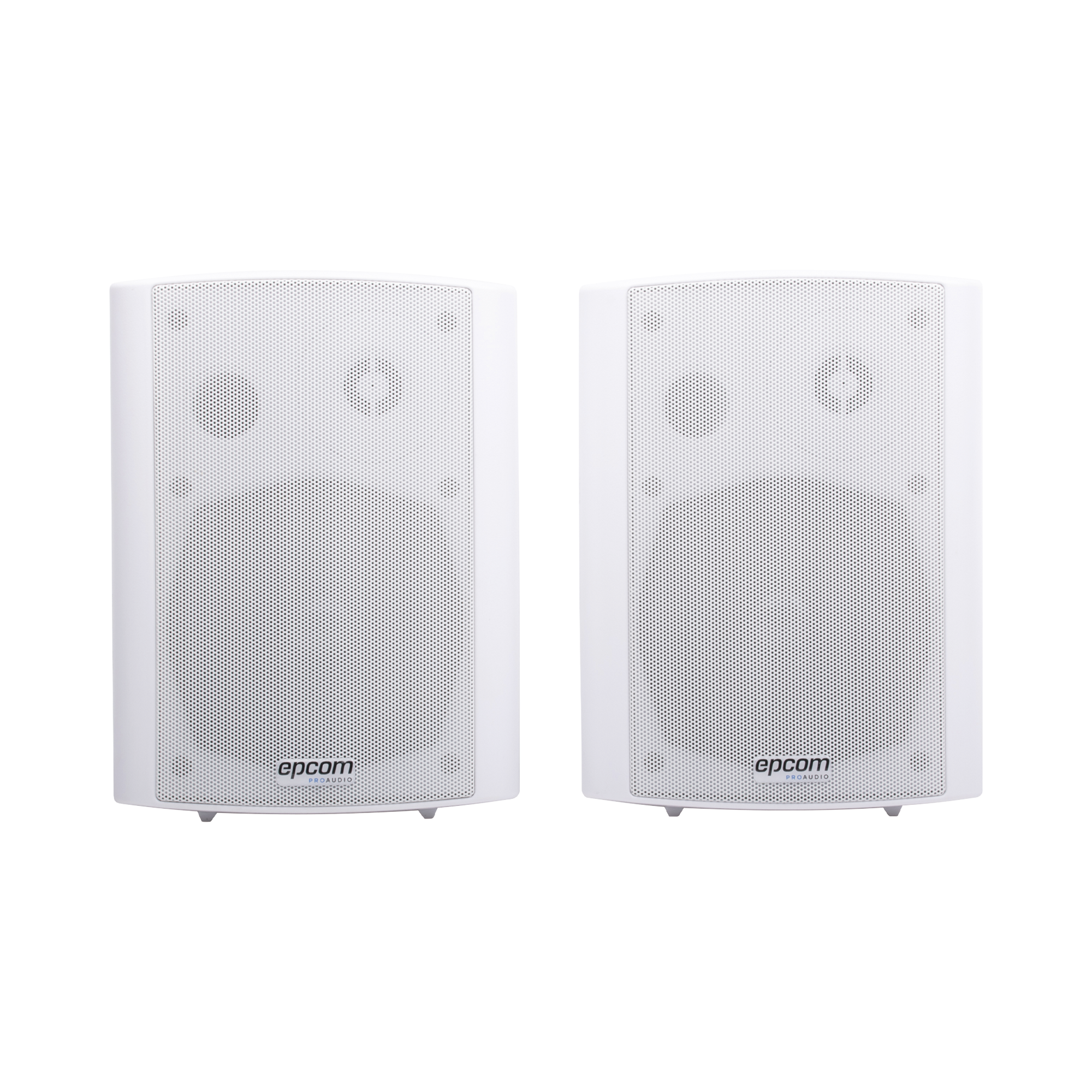 Altavoces Amplificada de Montaje en Pared 5"+1.5" | RMS 20W@8ohms y Pasivo 20W | Material ABS | Reja Metálica | Bracket de Metal | Color Blanco