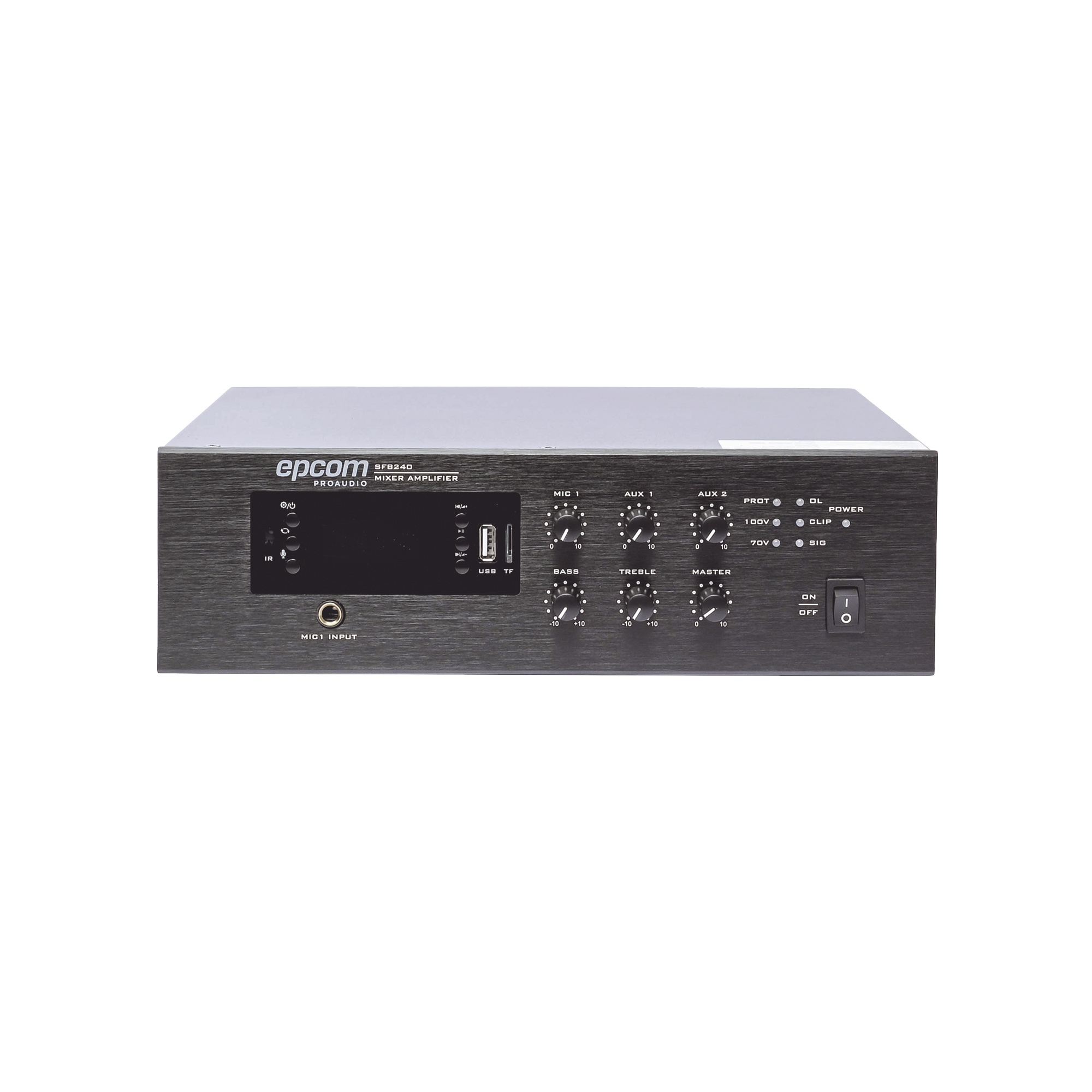 Mini Amplificador de Audio Mezclador | 240W RMS | Sistema 70/100V | MP3 | Tuner | Bluetooth | Musica ambiental y Voceo