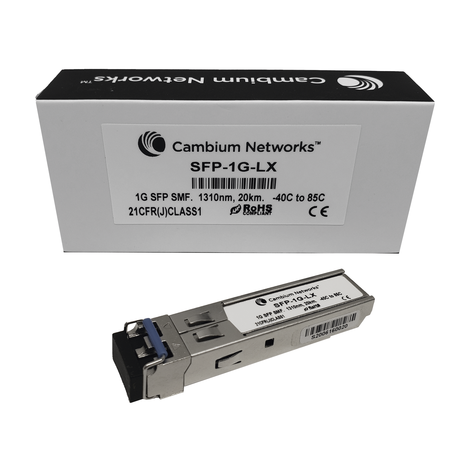 Transceptor MiniGbic SFP, 1 Gbps, Monomodo, distancia hasta 20 km, conector LC