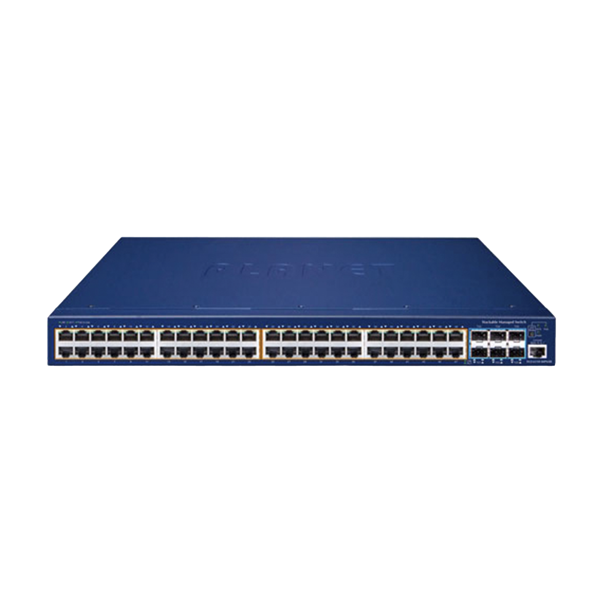 Switch Administrable Stacking Capa 3, 48 Puertos PoE Gigabit 802.3at, 6 Puertos SFP de 10 G, Incluye Fuente Redundante de 55 V cc