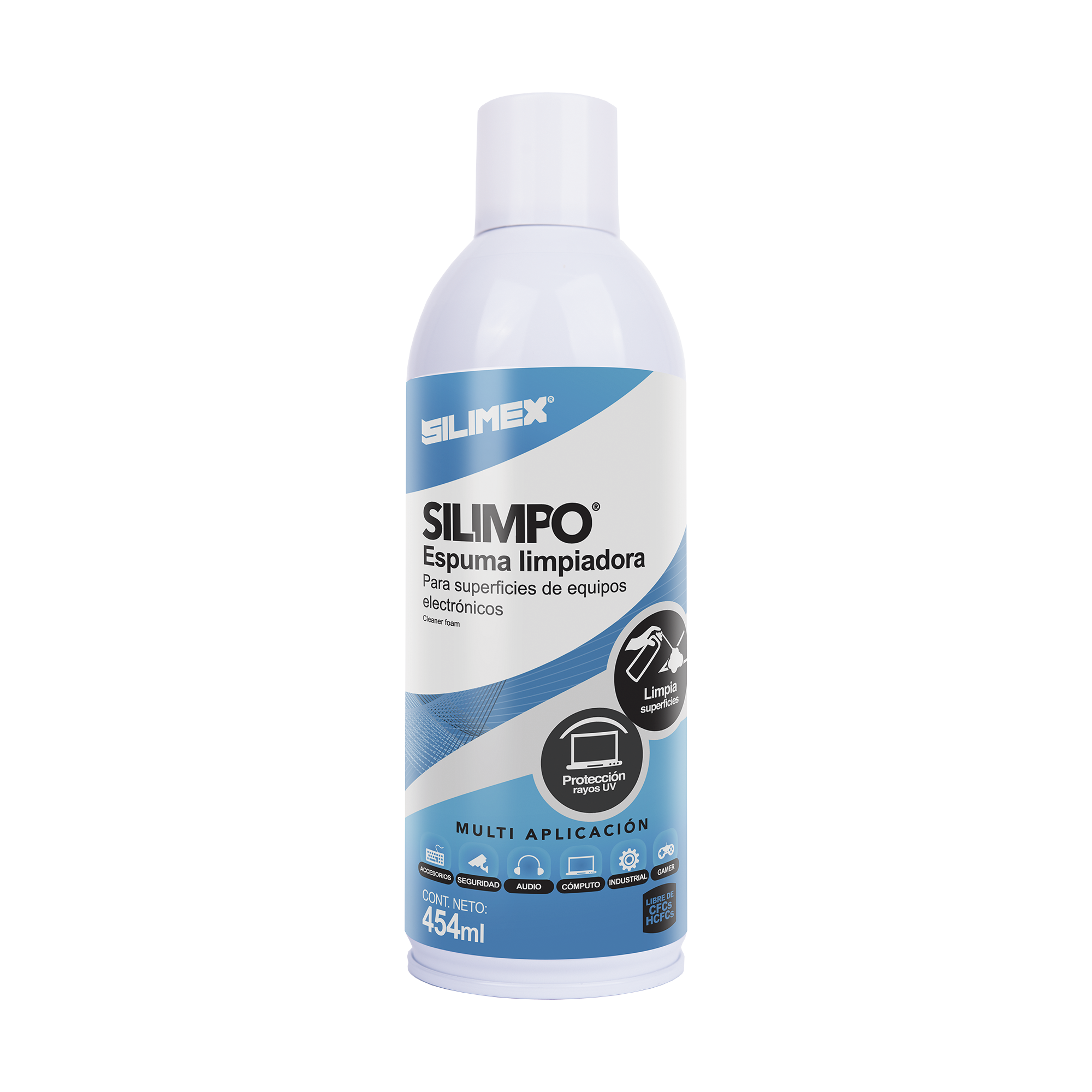 Espuma limpiadora para todo tipo de superficies plÃ¡sticas y metÃ¡licas de sistemas de vÃ­deo, audio, telefonÃ­a y equipo de computo, contiene protectores de rayos UV, 454 ml