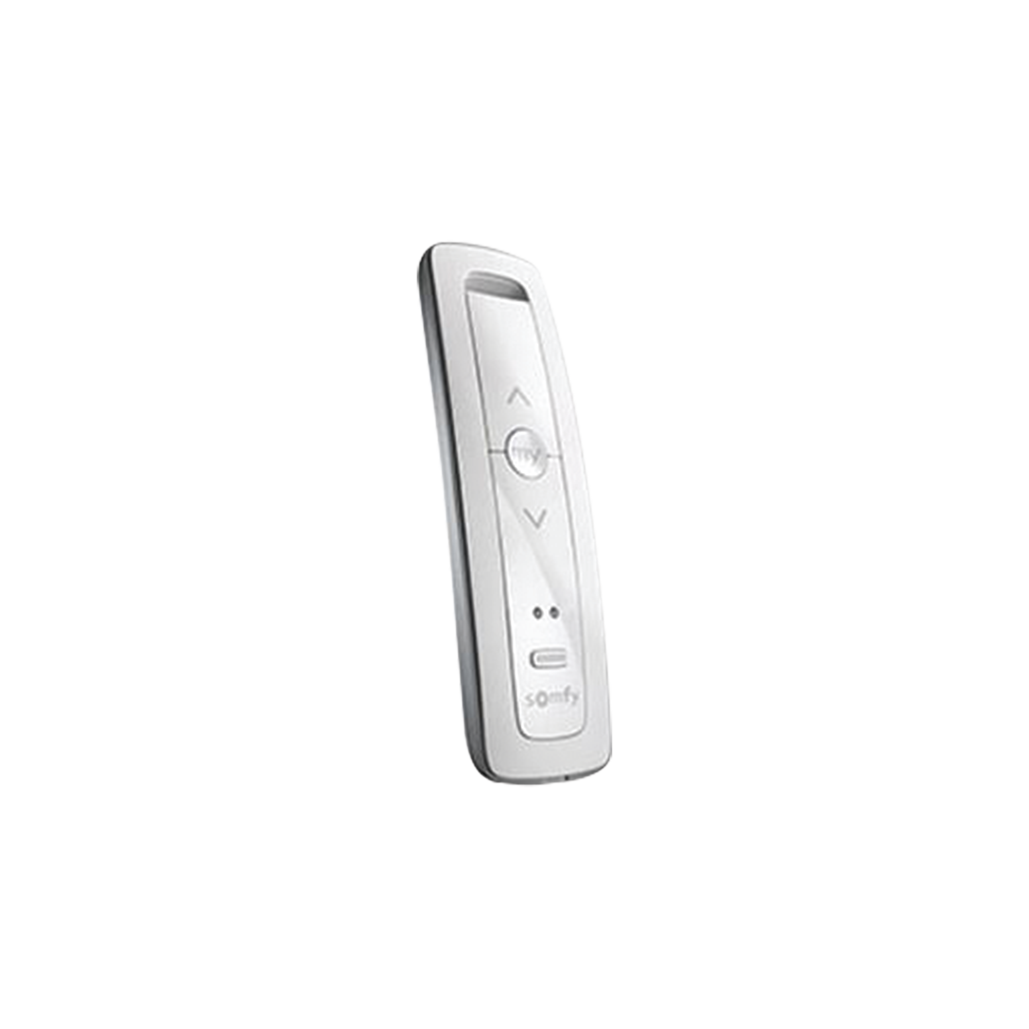 Control remoto 2 canales para motores de persiana Somfy con seÃ±al inalÃ¡mbrica, instrucciones: sube, baja y detener, con posiciÃ³n favorita programada.