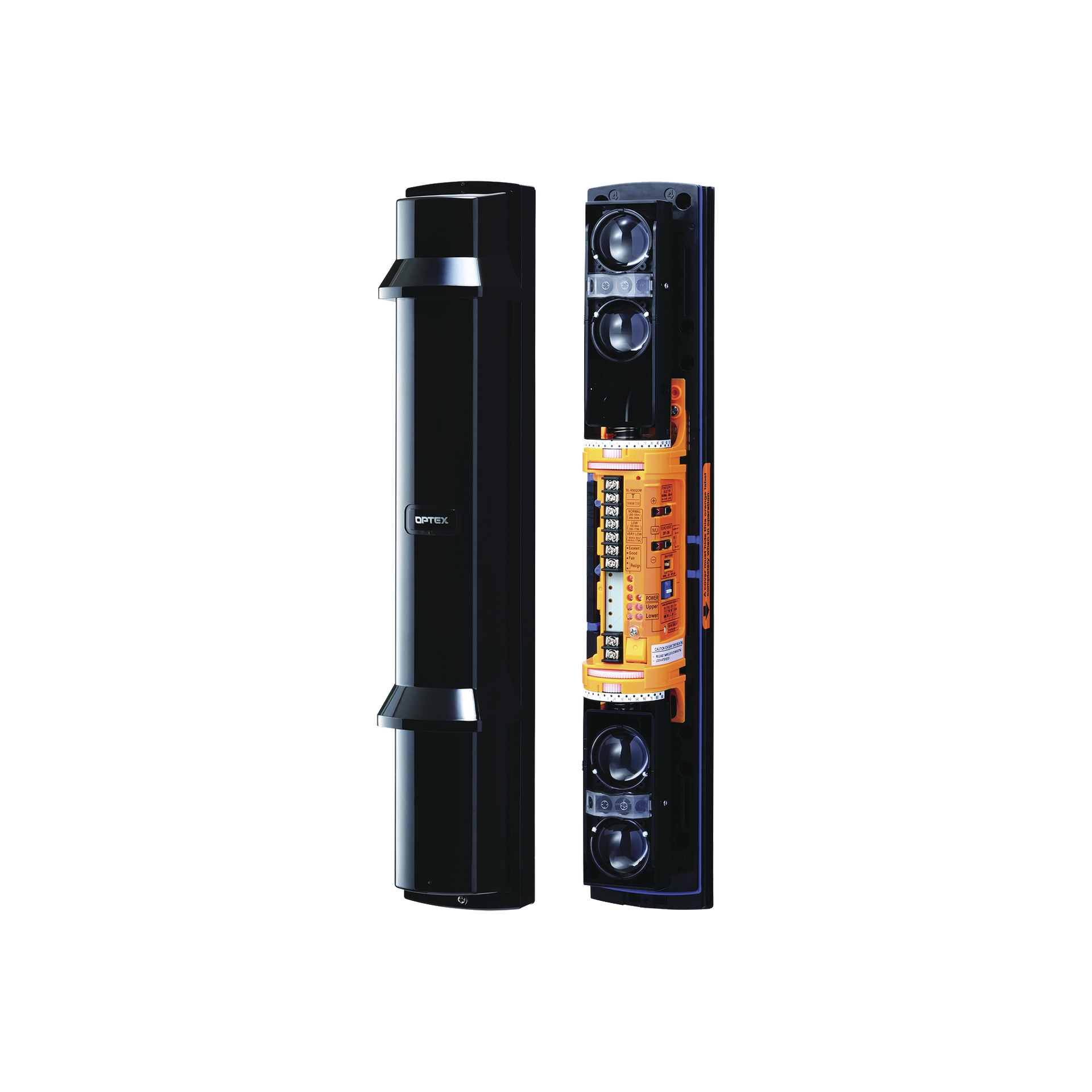 Barrera fotoelectrica de 100 metros 4 rayos  4 canales  doble modulaciÃ³n y control de potencia del rayo