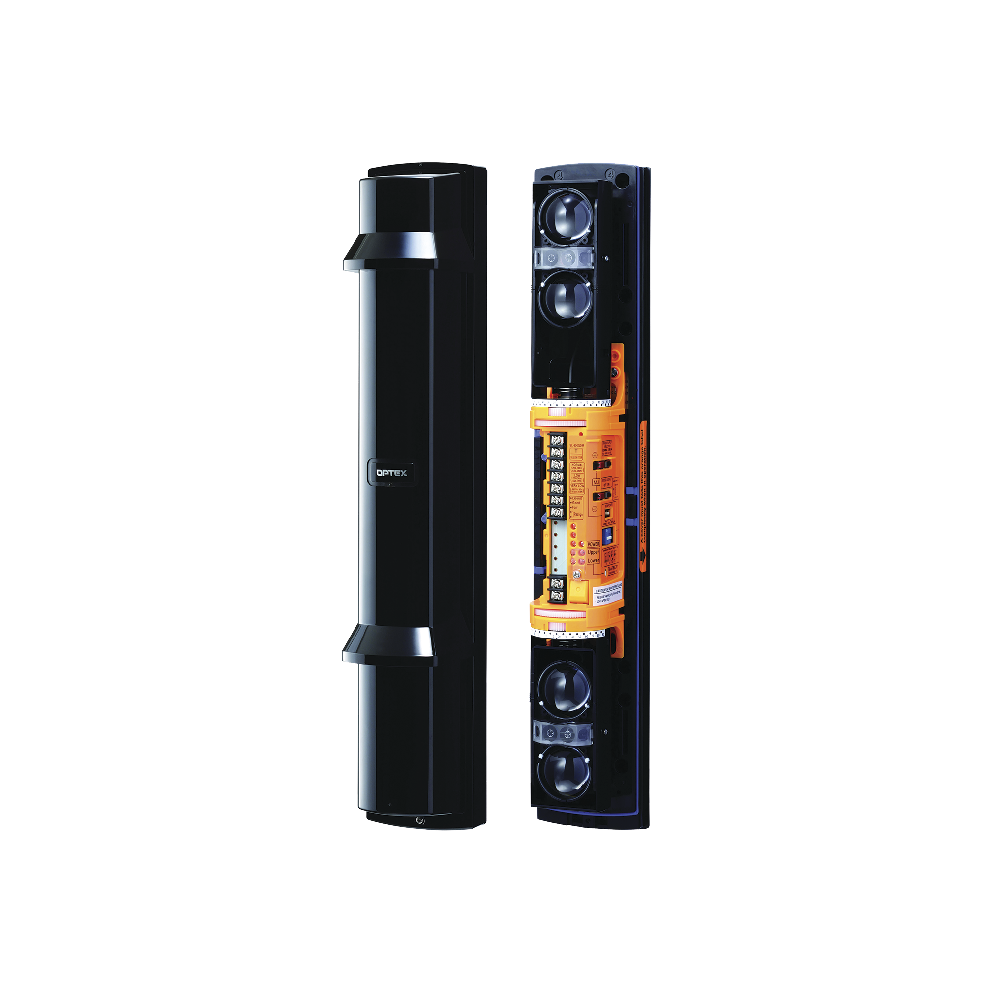 Barrera fotoelectrica de 200 metros 4 rayos  4 canales  doble modulaciÃ³n y control de potencia del rayo