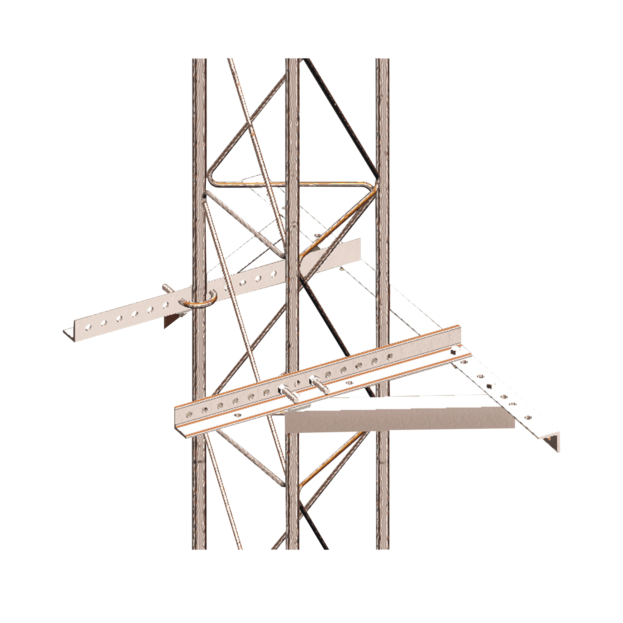 Montaje Sujetador A Pared P/Tramo  STZ30/35/45 Galvanizado ElectrolÃ­tico.