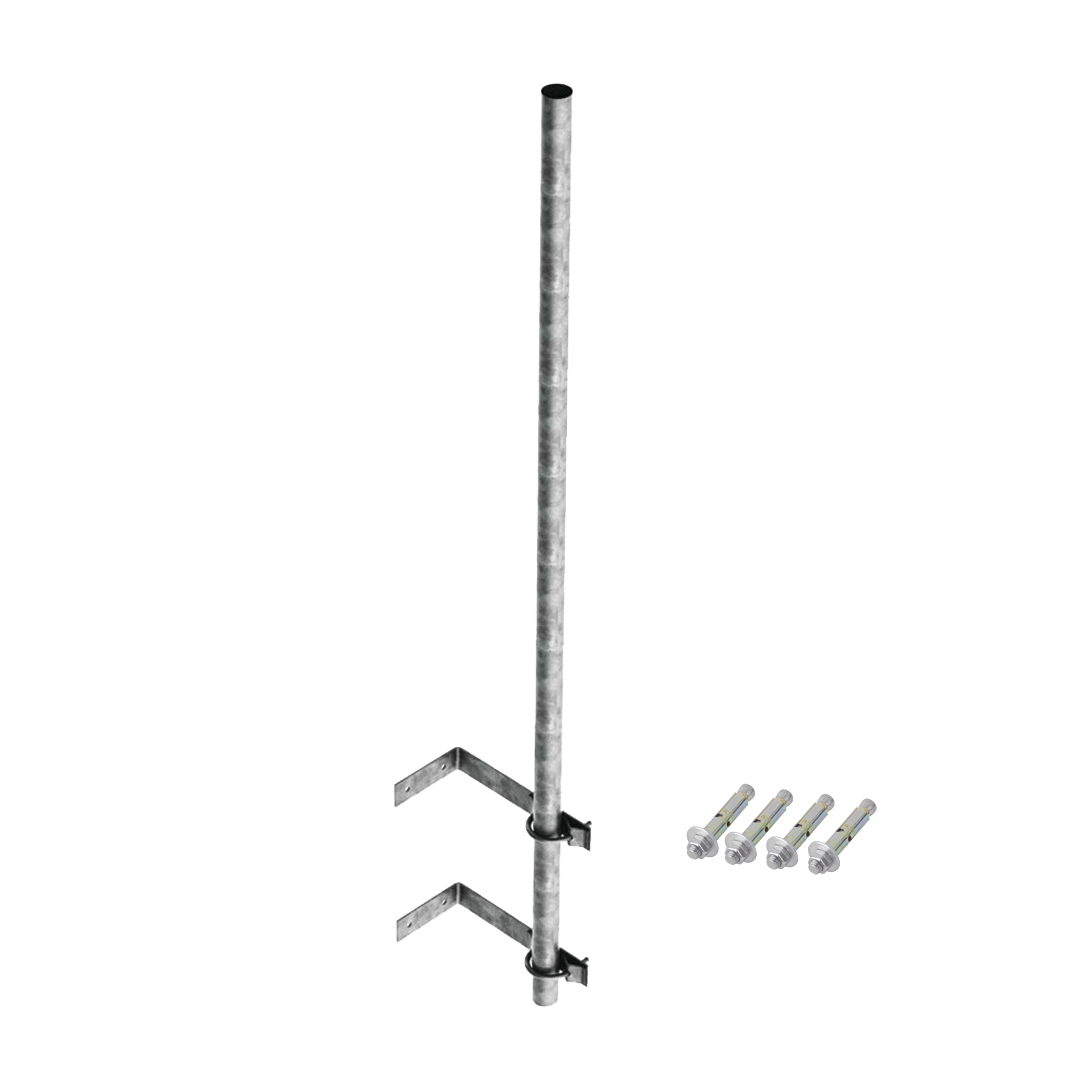 MÃ¡stil de 3 m de 1-1/2" diÃ¡metro ced. 30 con Herrajes para SujeciÃ³n a Pared.