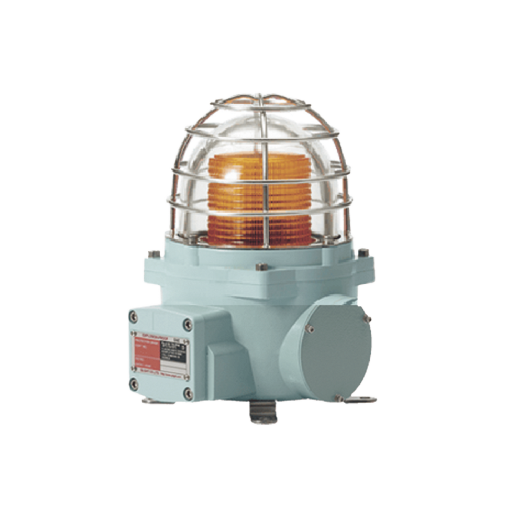 Baliza con luz LED color Ãmbar con patrÃ³n de destello fijo o flasheante, ideal para zonas y Ã¡reas peligrosas, opera en un rango de 120 VCA