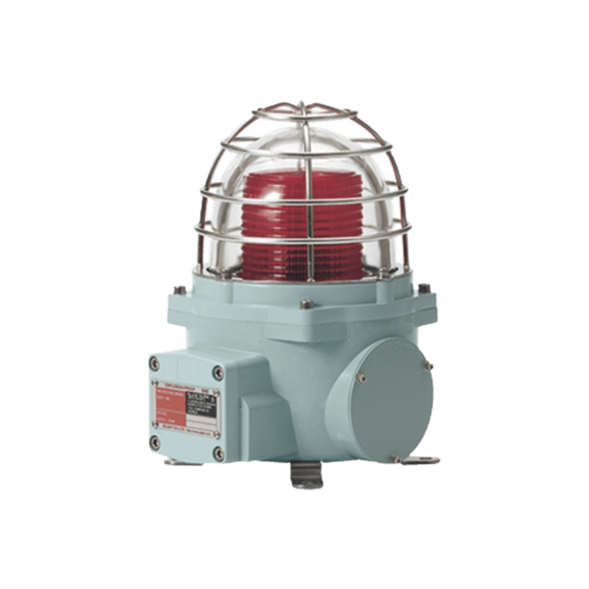 Baliza con luz LED color Rojo con patrÃ³n de destello fijo o flasheante, ideal para zonas y Ã¡reas peligrosas, opera en un rango de 12-24 VCD