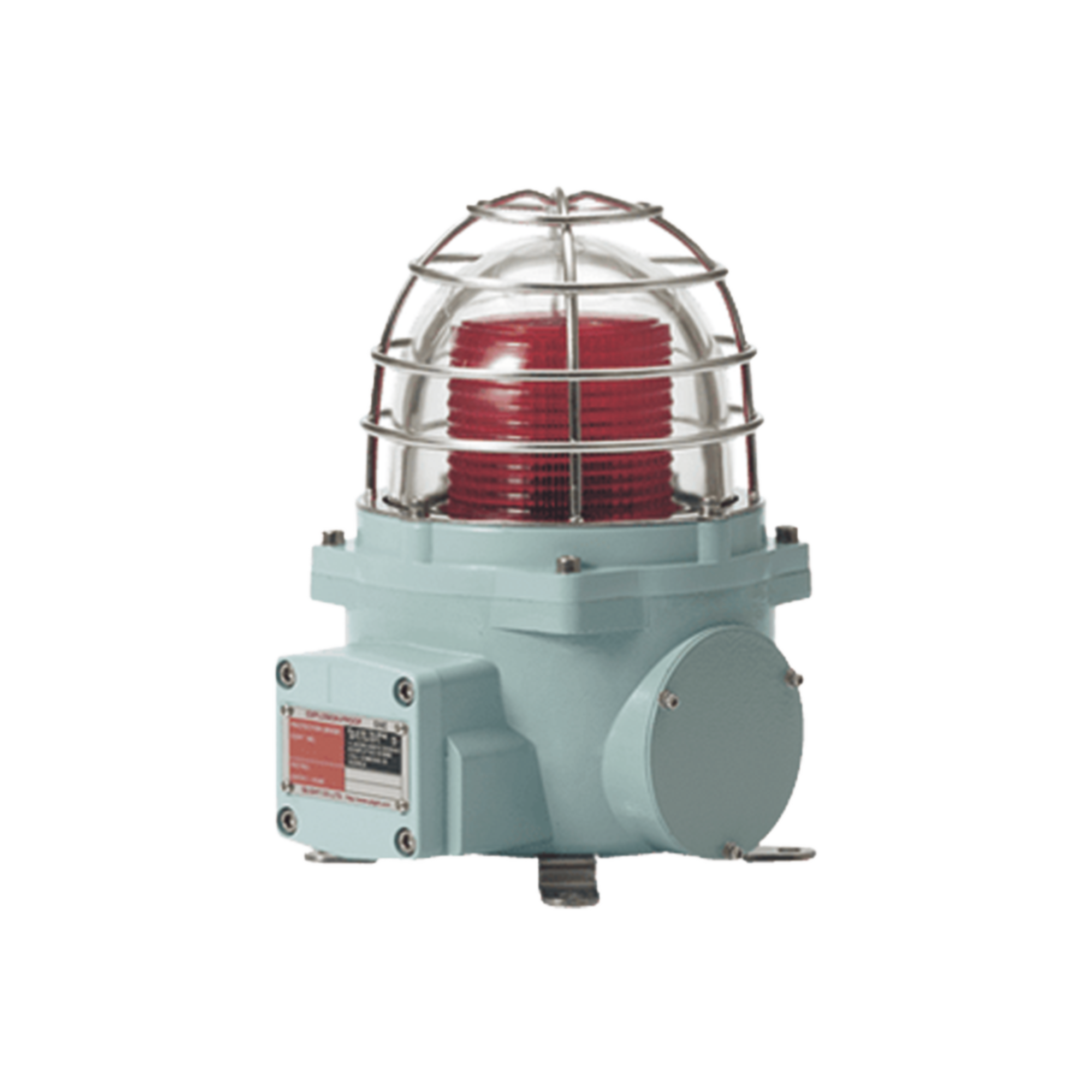 Baliza con luz LED color Rojo con patrÃ³n de destello fijo o flasheante, ideal para zonas y Ã¡reas peligrosas, opera en un rango de 12-24 VCD