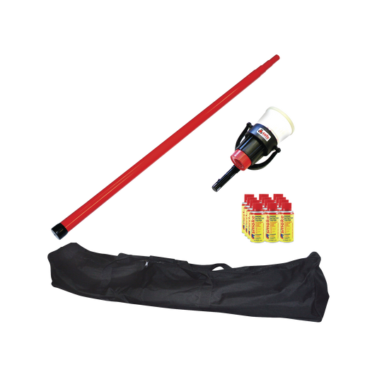 Kit De Prueba De Detectores De Humo, Incluye PÃ©rtiga TelescÃ³pica SOLO-100 4.6m, Dispensador SOLO-330 4", 12 Latas De Humo M8 y Bolsa De Transporte SOLO-604