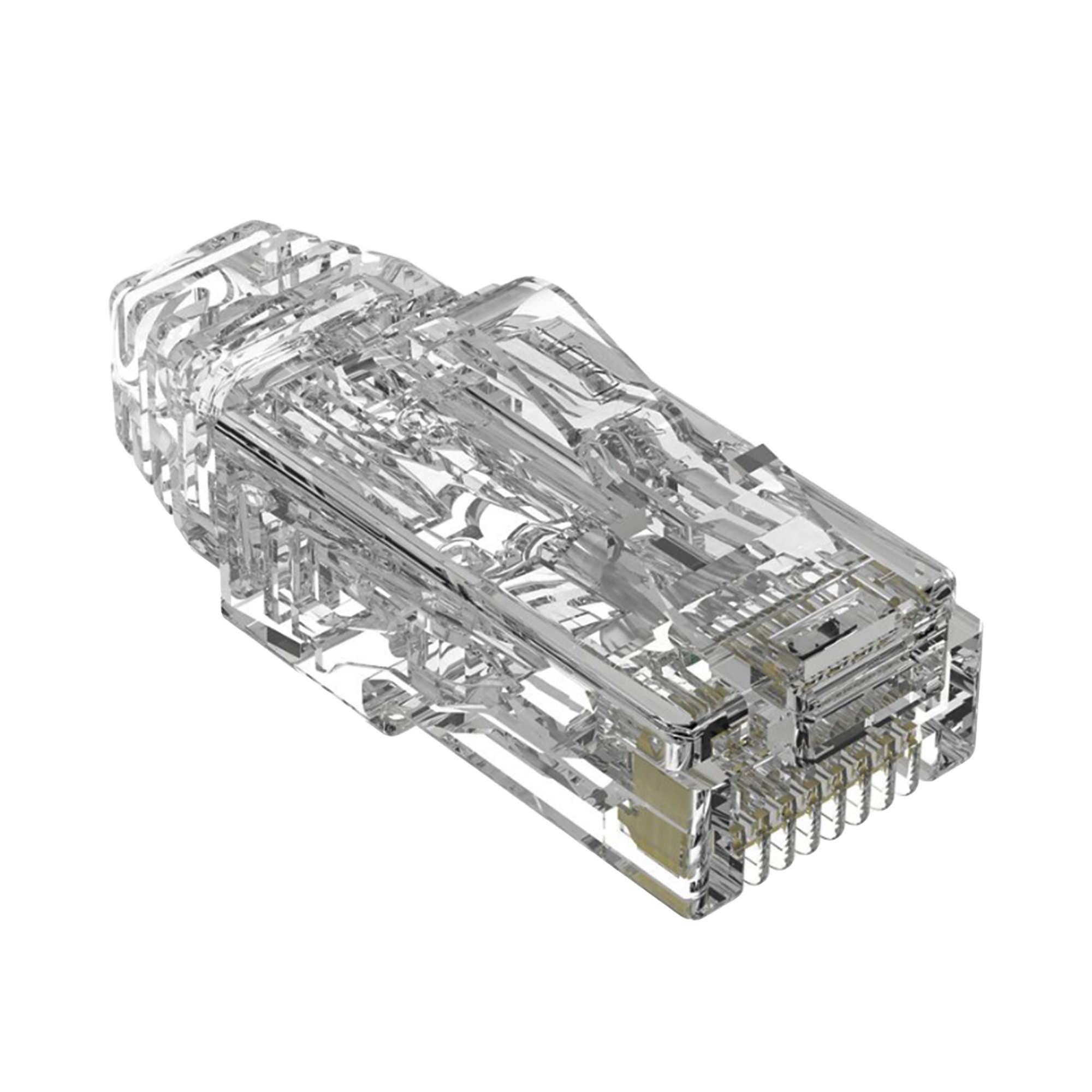 Plug RJ45 Cat6/6A, Para Cable UTP de Calibre 28 AWG (DiÃ¡metro Reducido), Chapado en Oro de 50 micras, Paquete de 100 piezas