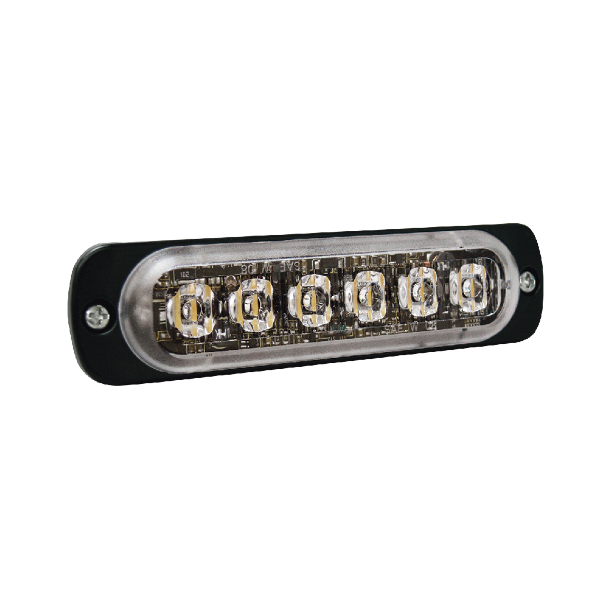 Luz Auxiliar de 6 LED, Azul, Bisel Negro, Lente Transparente