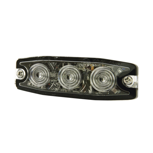 Luz Auxiliar de 3 LED, Ã¡mbar, SAE Clase I, Lente transparente