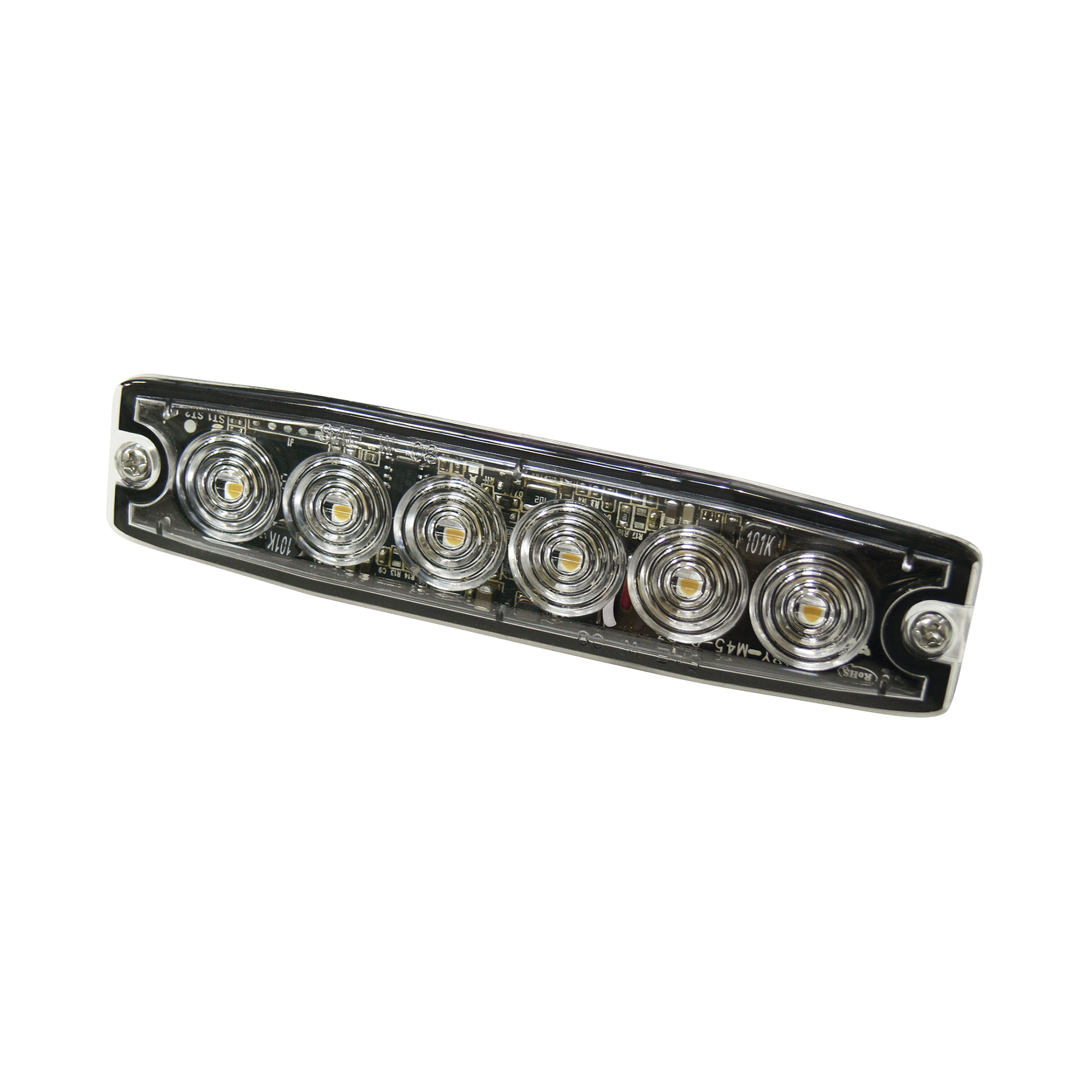 Luz Auxiliar de 6 LED, Ã¡mbar, SAE Clase I, lente transparente