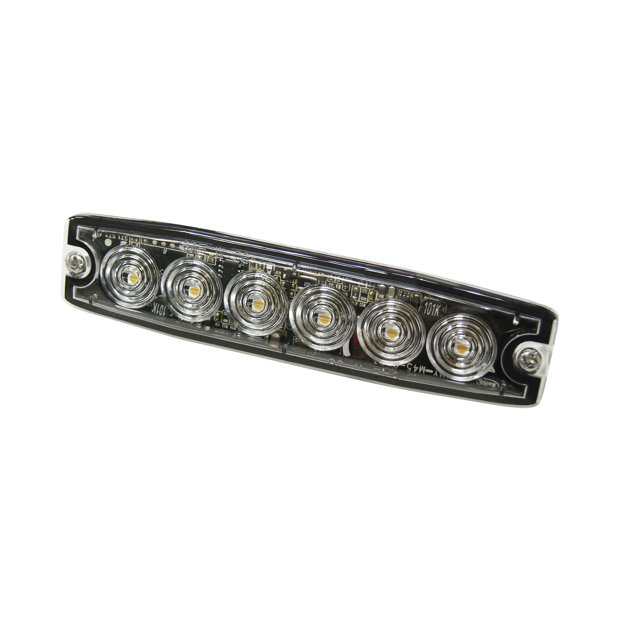 Luz Auxiliar de 6 LED, Ã¡mbar, SAE Clase I, lente transparente