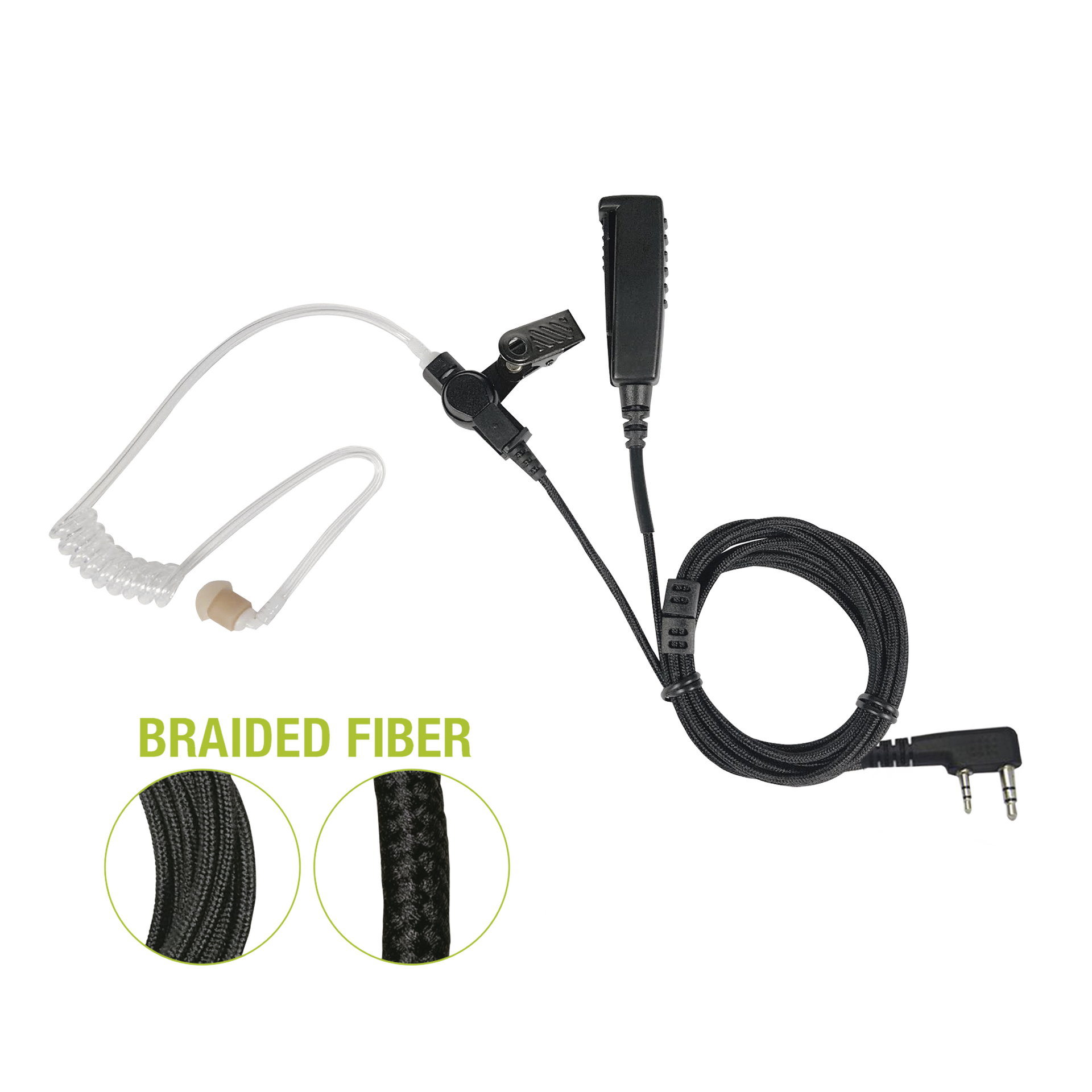 MicrÃ³fono De Solapa de 2 Cables Fibra Trenzada Serie SPM2300BF Con Conector KENWOOD de 2 Pines