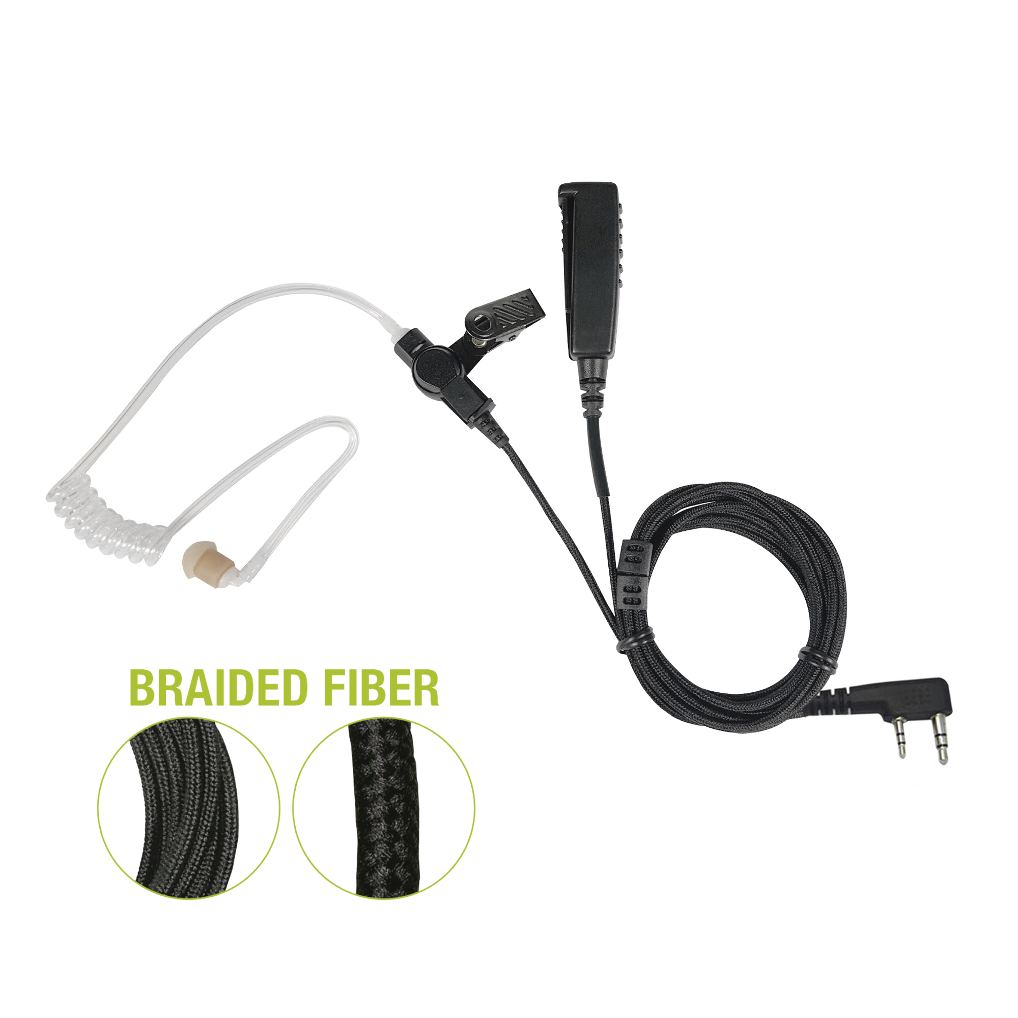 MicrÃ³fono De Solapa de 2 Cables Fibra Trenzada Serie SPM2300BF Con Conector KENWOOD de 2 Pines