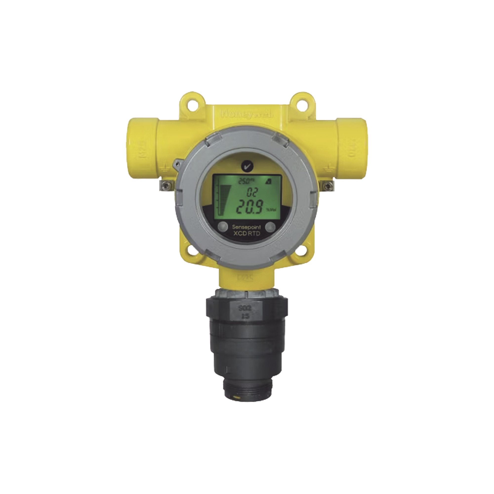 Detector De Gas Fijo Remoto, Con Sensor De Oxigeno (O2) 0-25%, Carcasa Aluminio, Clase I, Div 2, Salida Modbus y 4-20 mA, 3 Reles, Serie Sensepoint XCD RTD