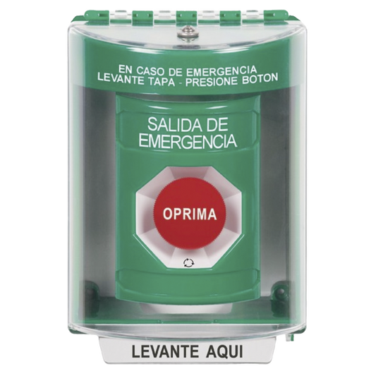 BotÃ³n MultipropÃ³sito, Salida De Emergencia, Girar Para Reset, EspaÃ±ol, Cubierta De Policarbonato, 2 Relevadores NO/NC, Interior/Exterior
