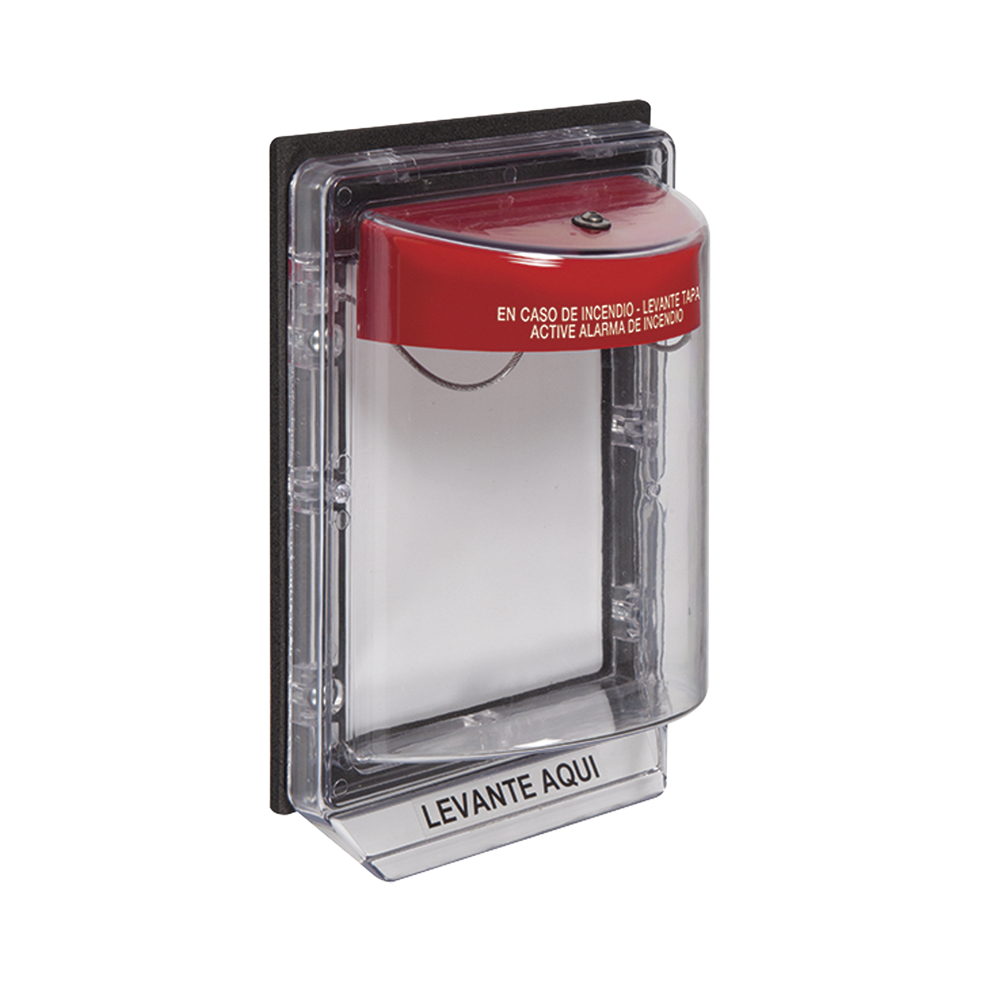 Cubierta Protectora Serie Stopper IIÂ® De Policarbonato, Con Alarma, Montaje en Superficie, Interior/Exterior, Etiqueta en EspaÃ±ol