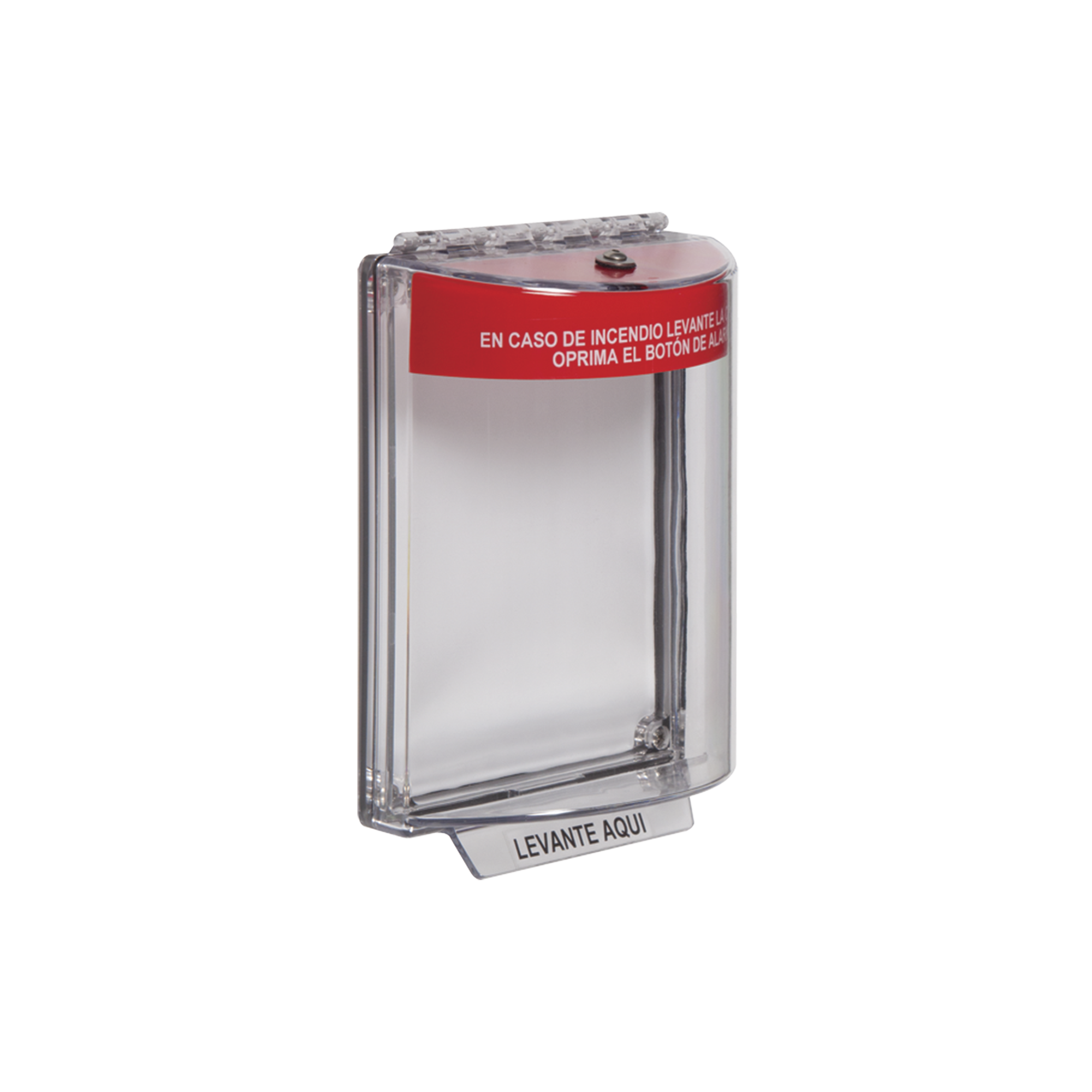 Cubierta Transparente Serie Universal StopperÂ®, Texto De Incendio En EspaÃ±ol